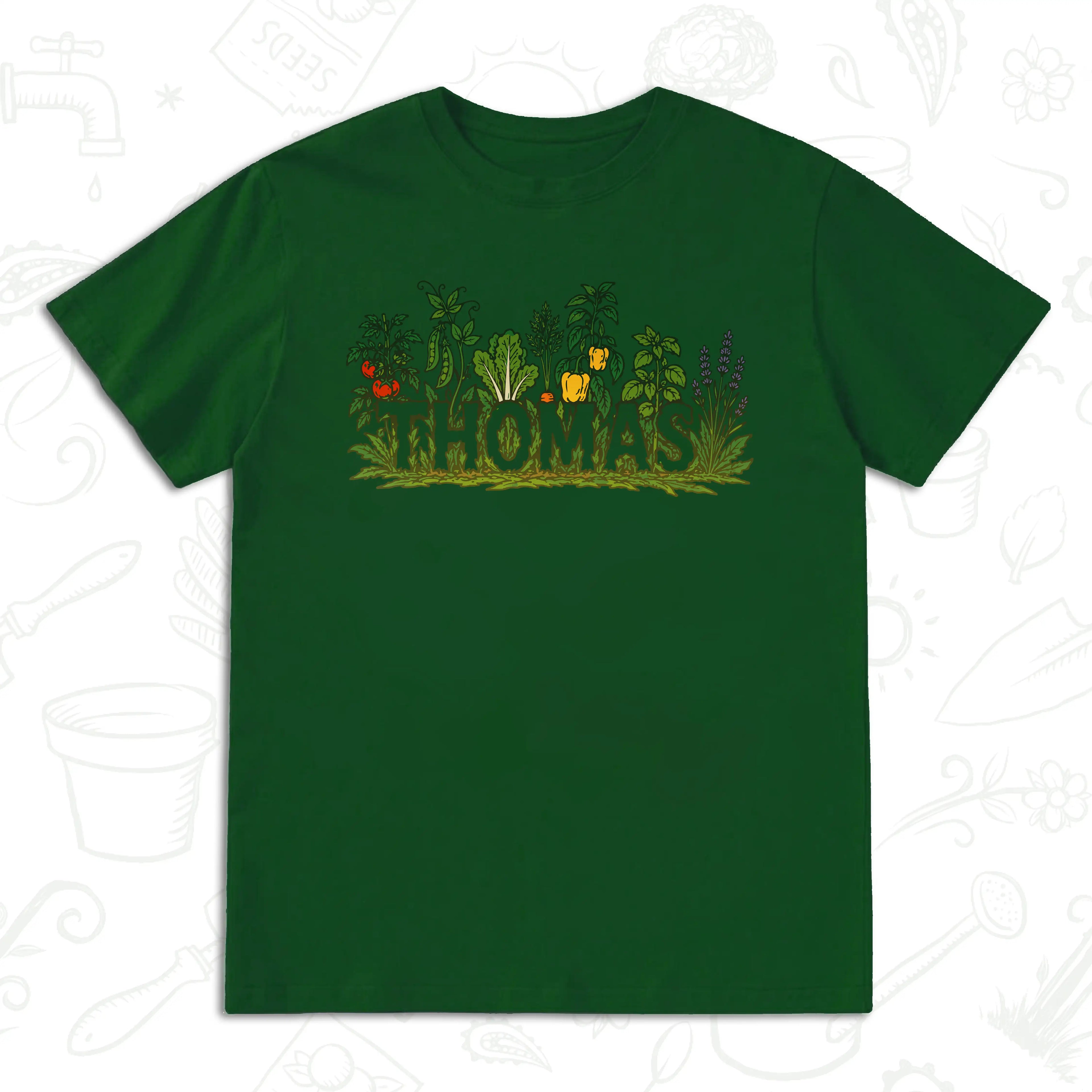 Thomas Vegetable Garden T-Shirt – Personalised Gardener Graphic Tee