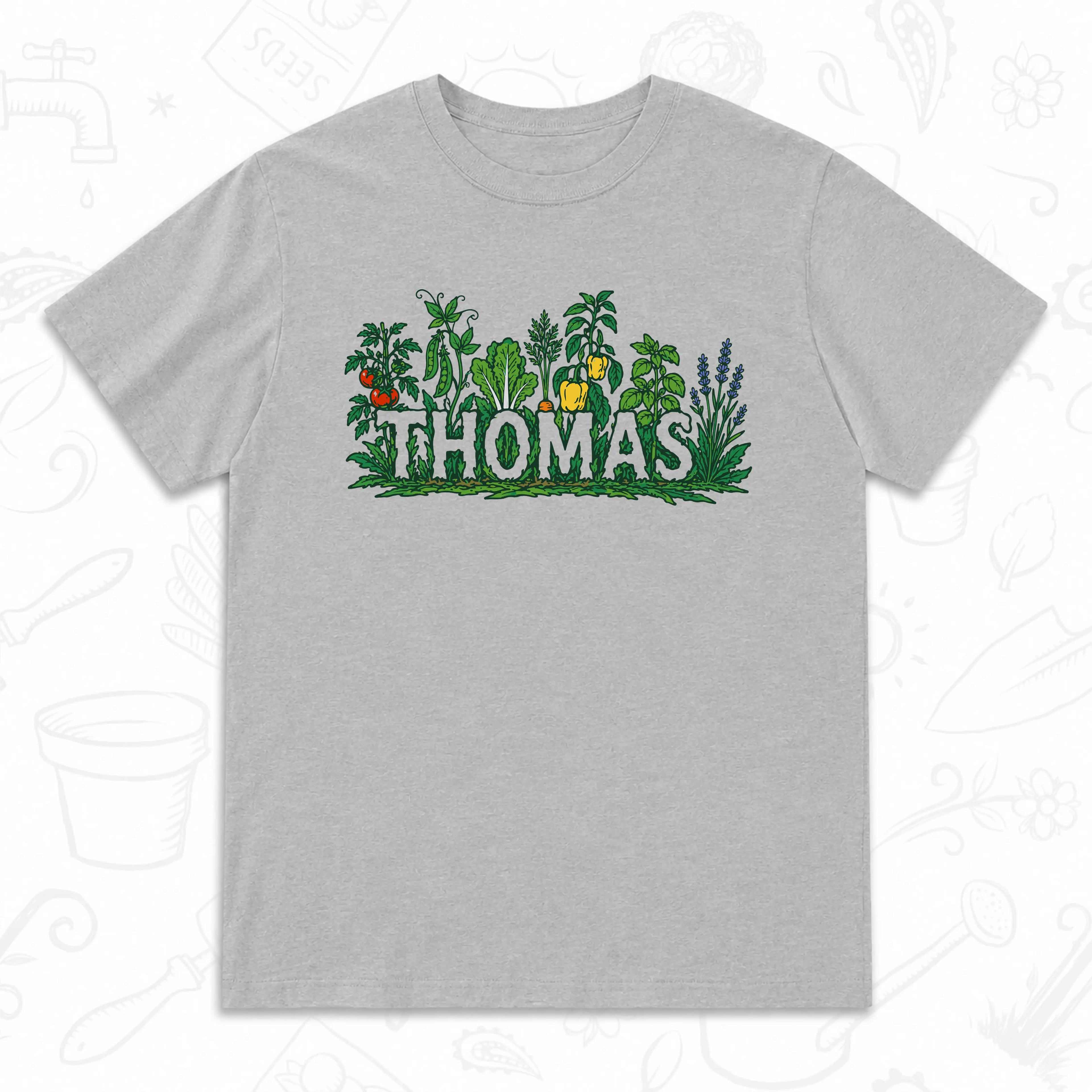 Thomas Vegetable Garden T-Shirt – Personalised Gardener Graphic Tee