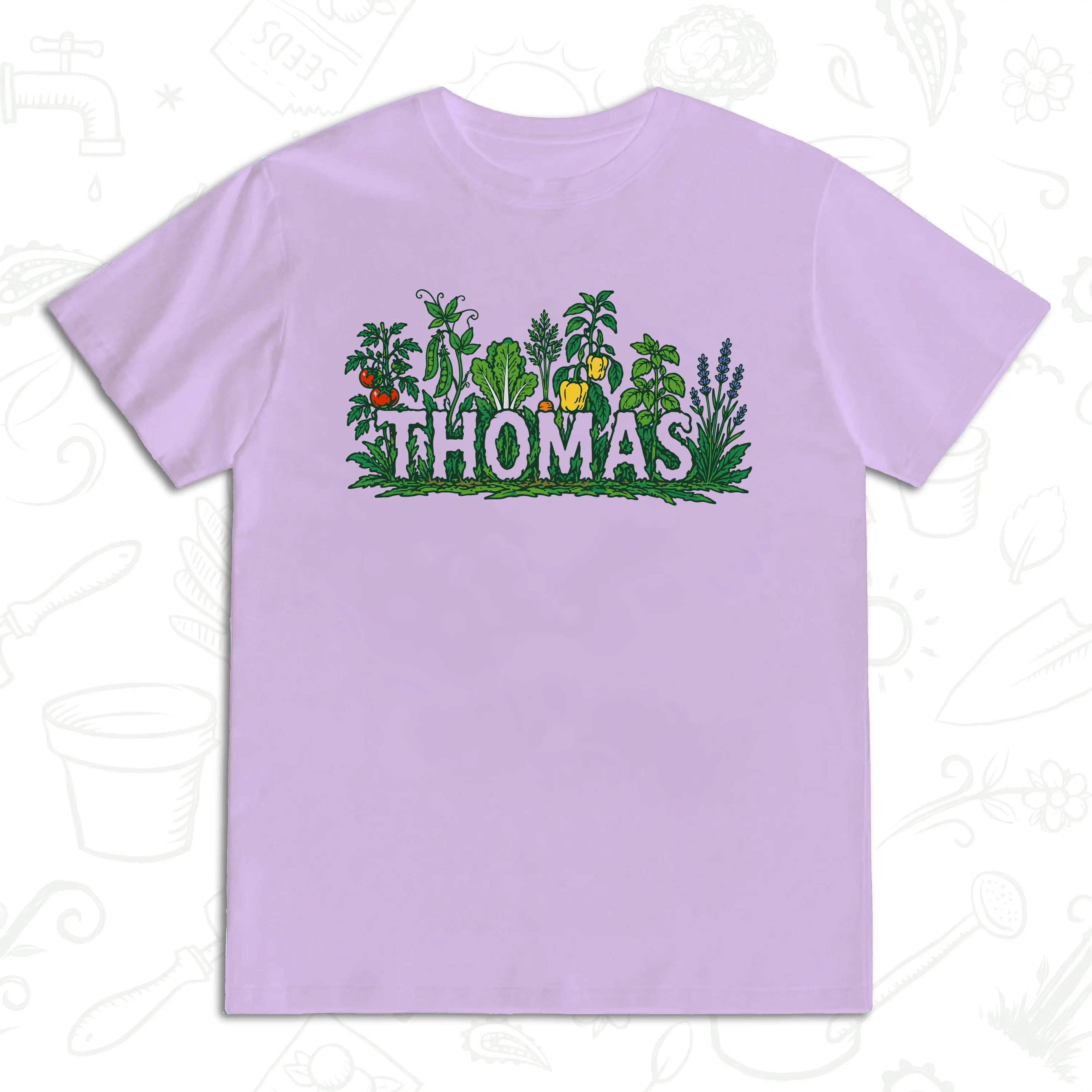 Thomas Vegetable Garden T-Shirt – Personalised Gardener Graphic Tee