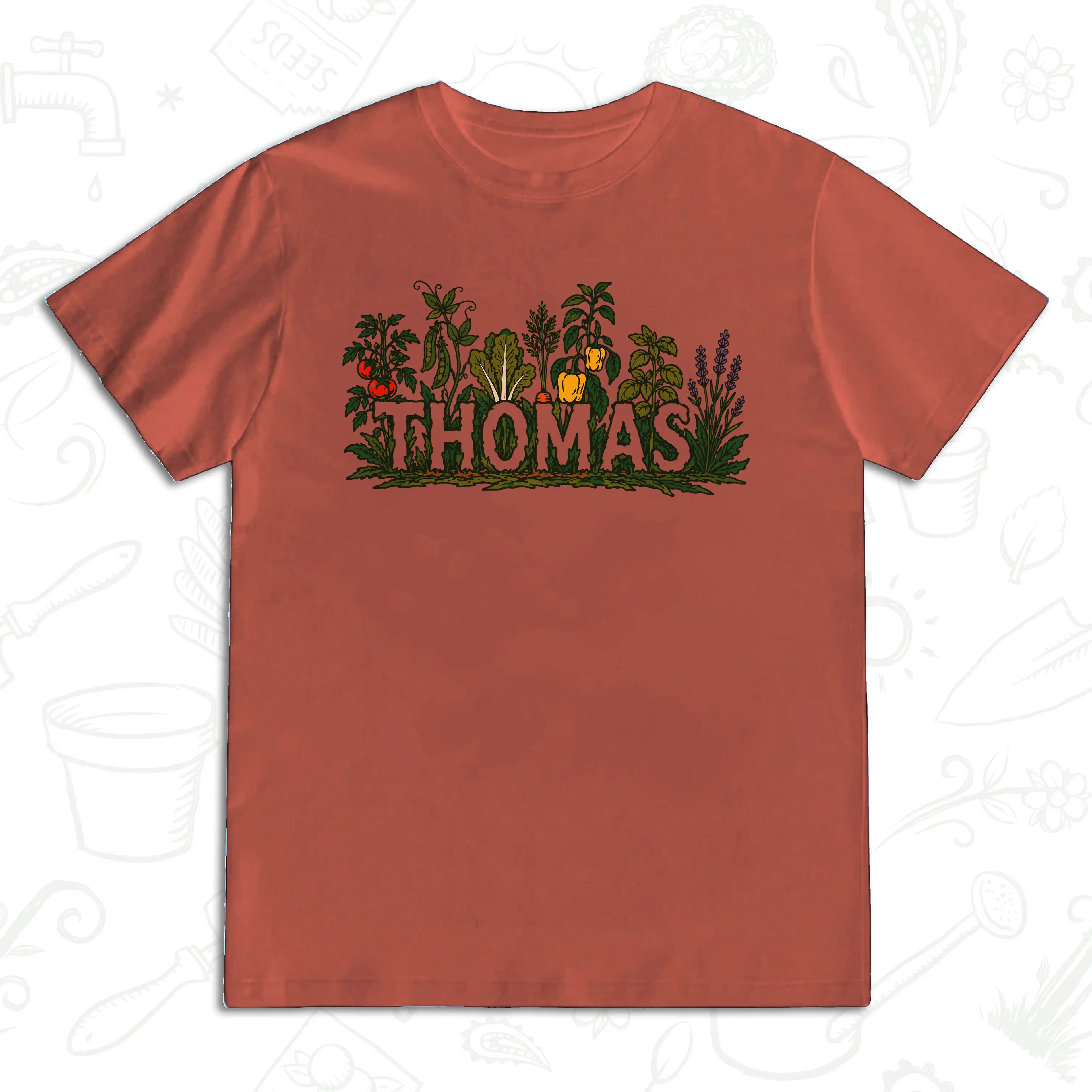 Thomas Vegetable Garden T-Shirt – Personalised Gardener Graphic Tee