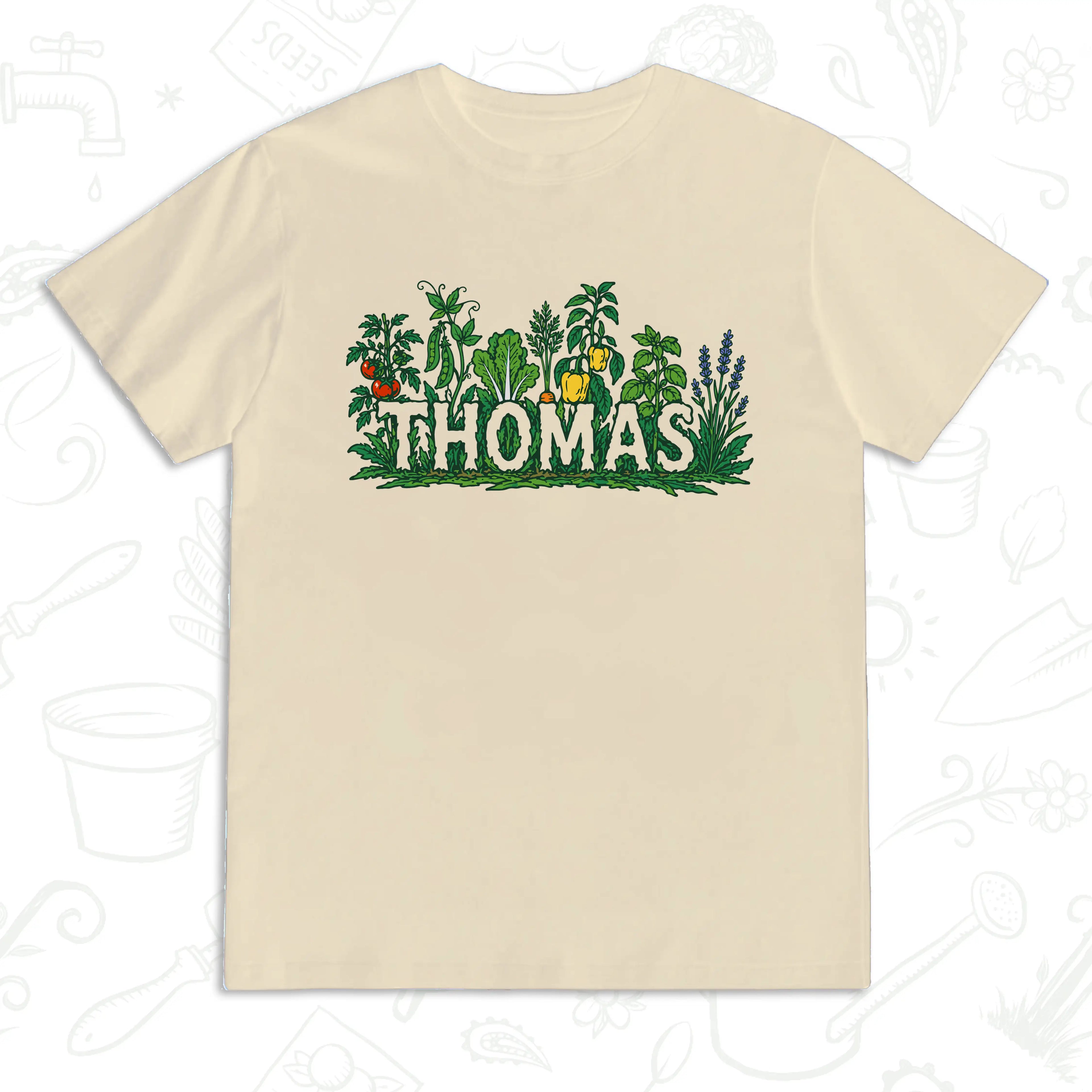 Thomas Vegetable Garden T-Shirt – Personalised Gardener Graphic Tee