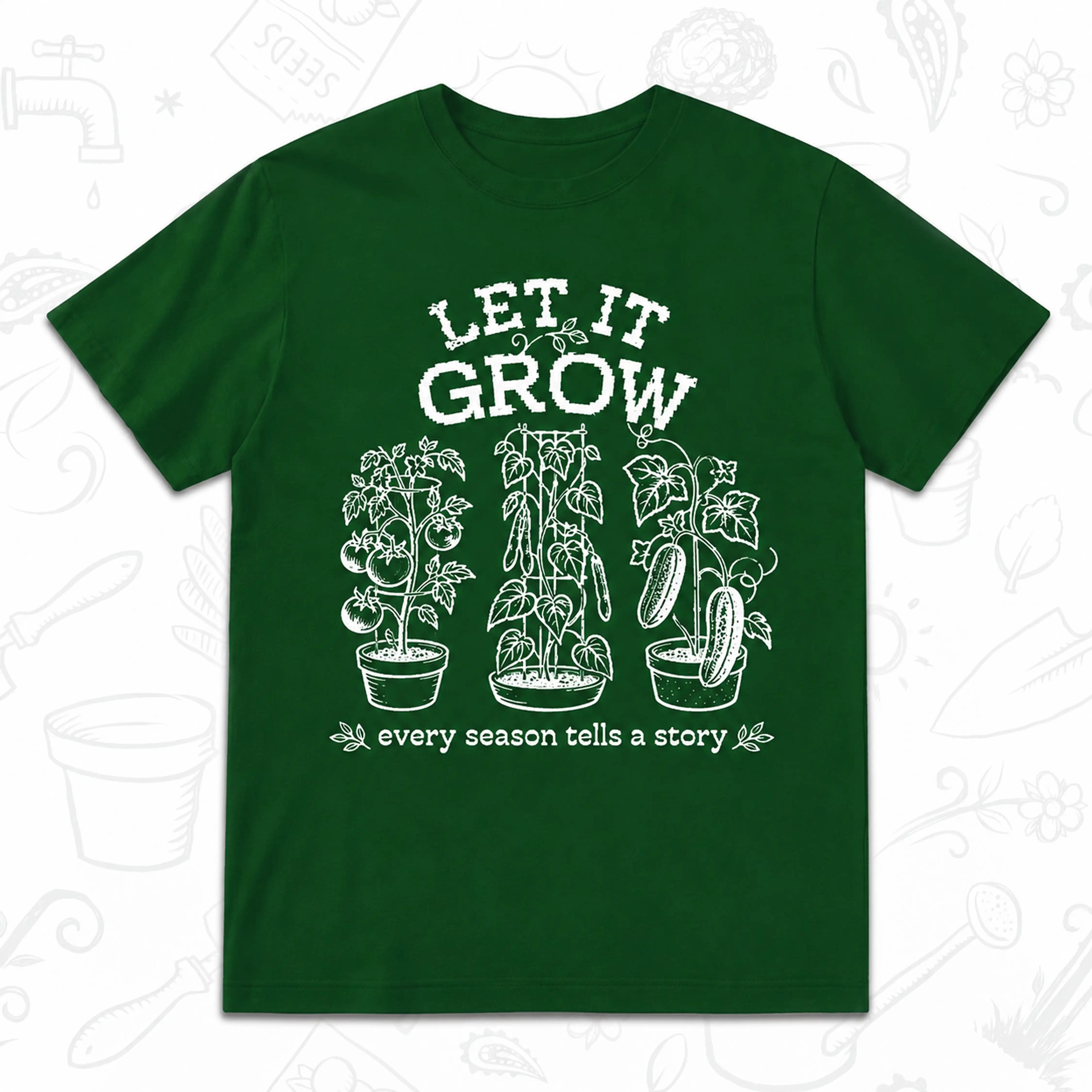 Let It Grow T-Shirt – Vintage Vegetable Gardening Graphic Tee