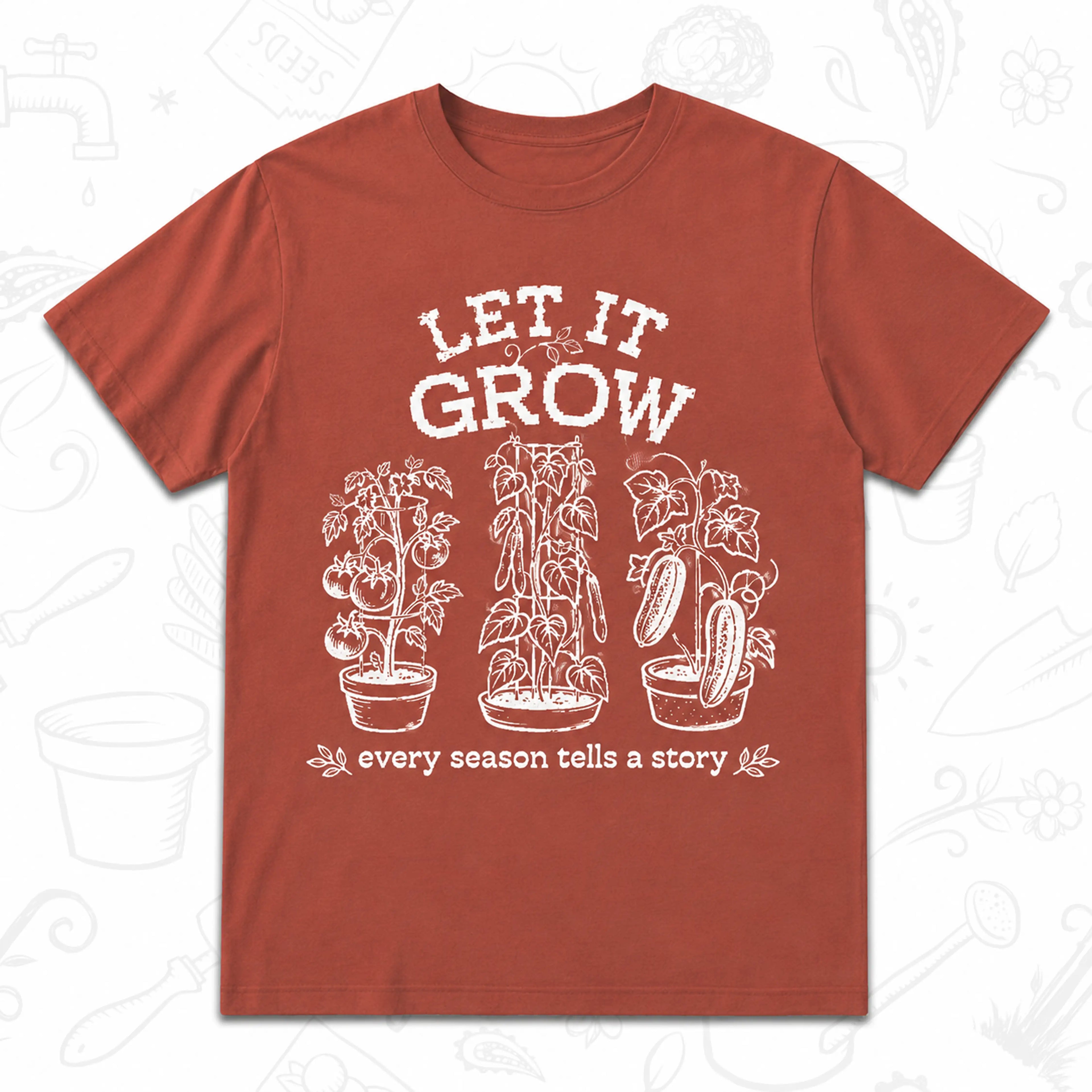 Let It Grow T-Shirt – Vintage Vegetable Gardening Graphic Tee