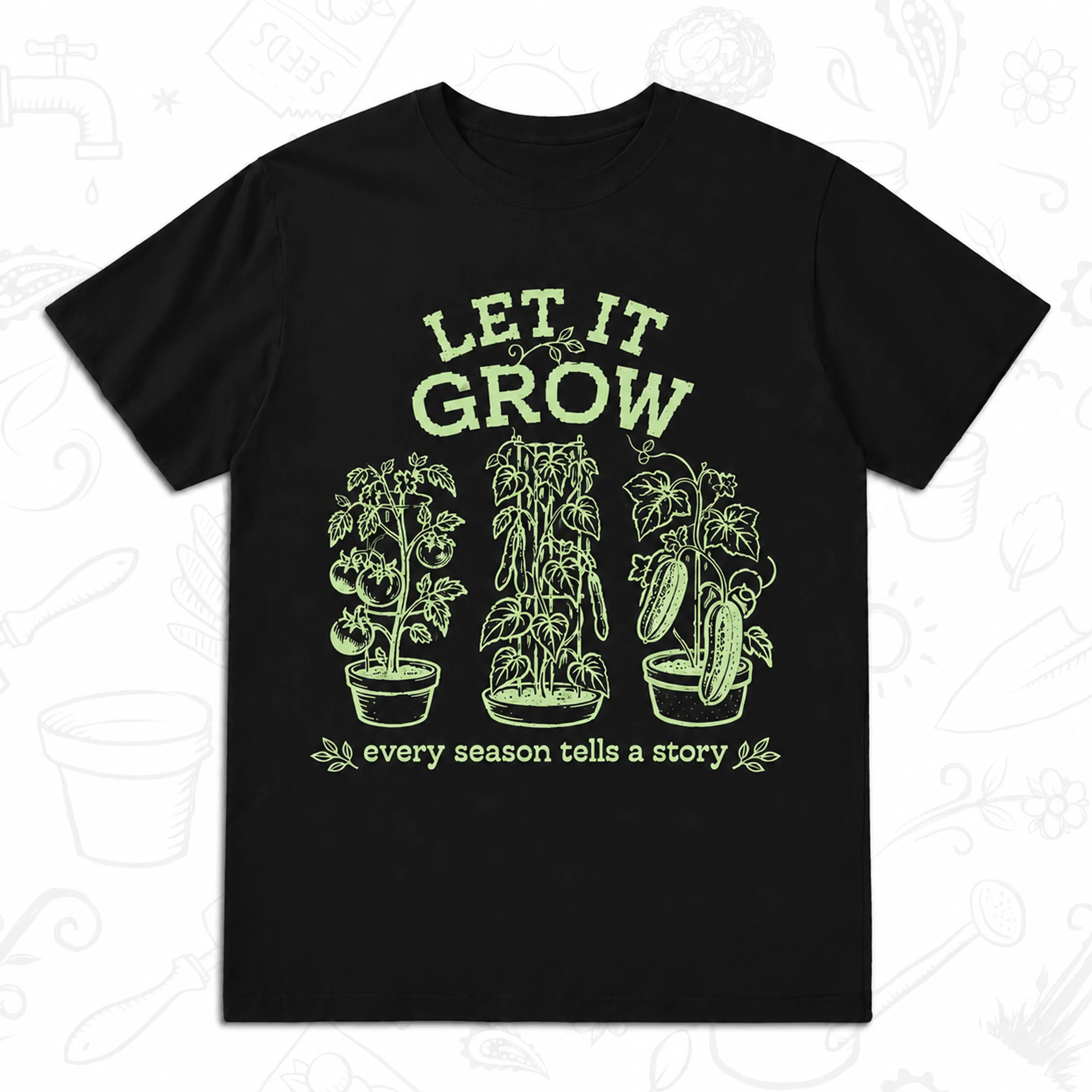 Let It Grow T-Shirt – Vintage Vegetable Gardening Graphic Tee