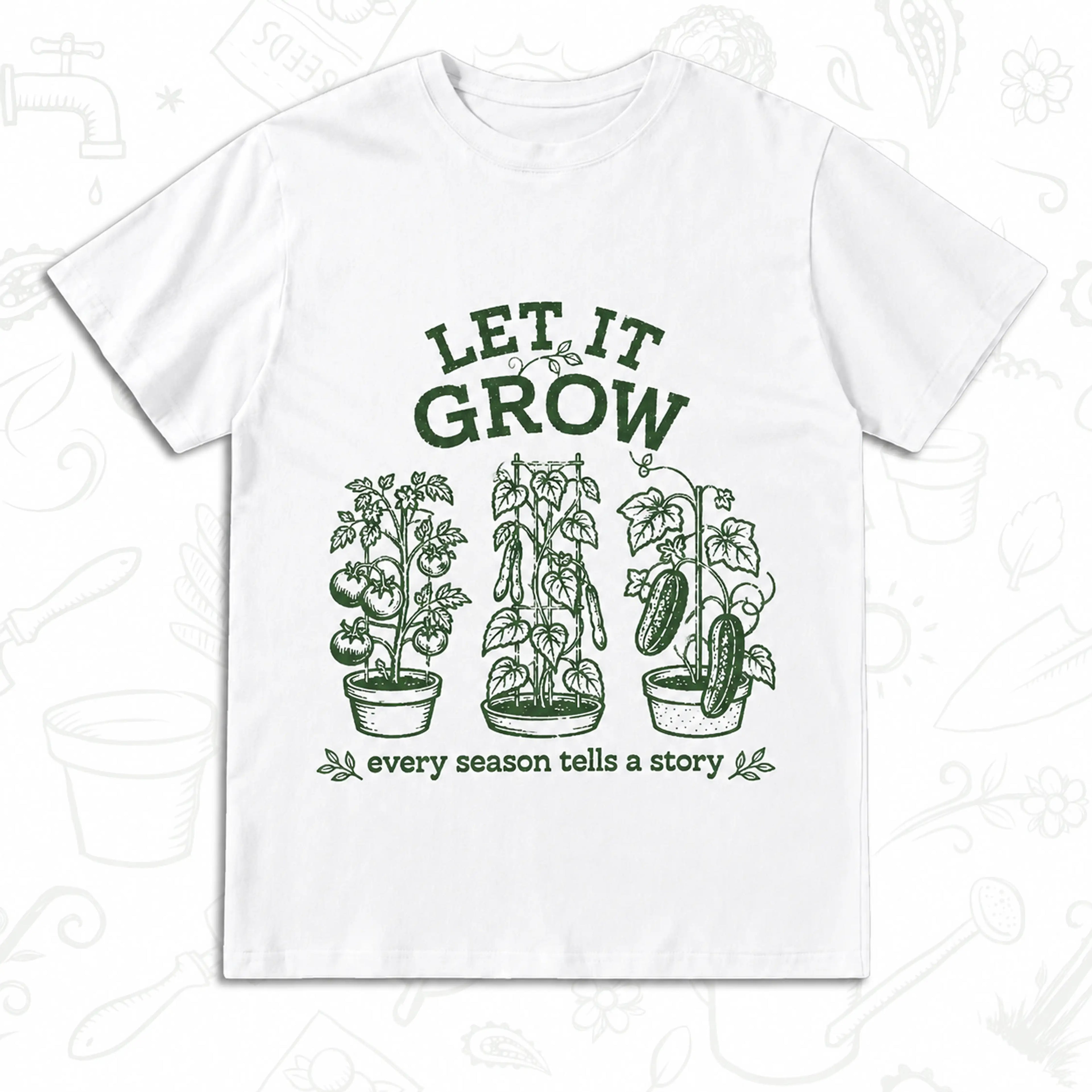 Let It Grow T-Shirt – Vintage Vegetable Gardening Graphic Tee