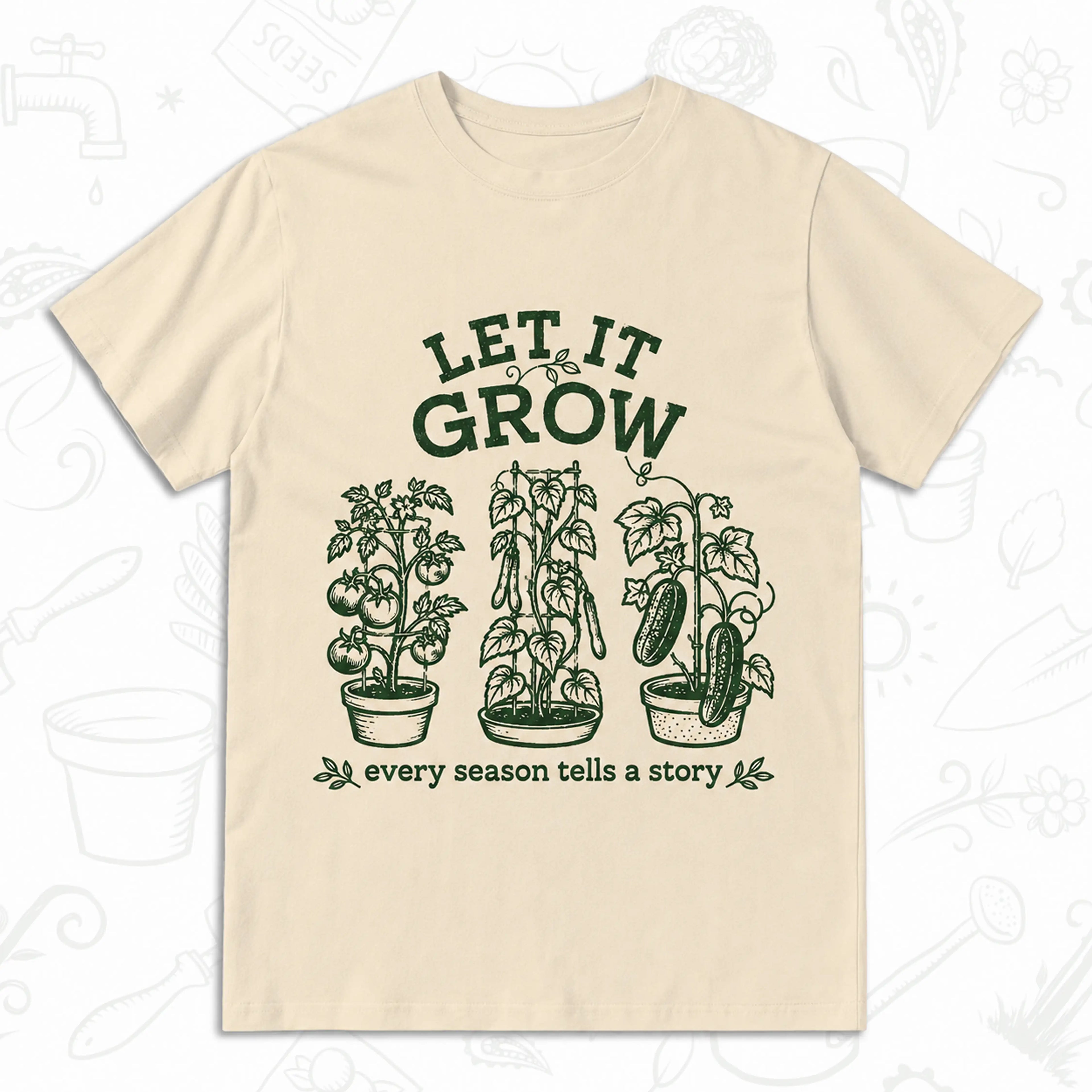 Let It Grow T-Shirt – Vintage Vegetable Gardening Graphic Tee