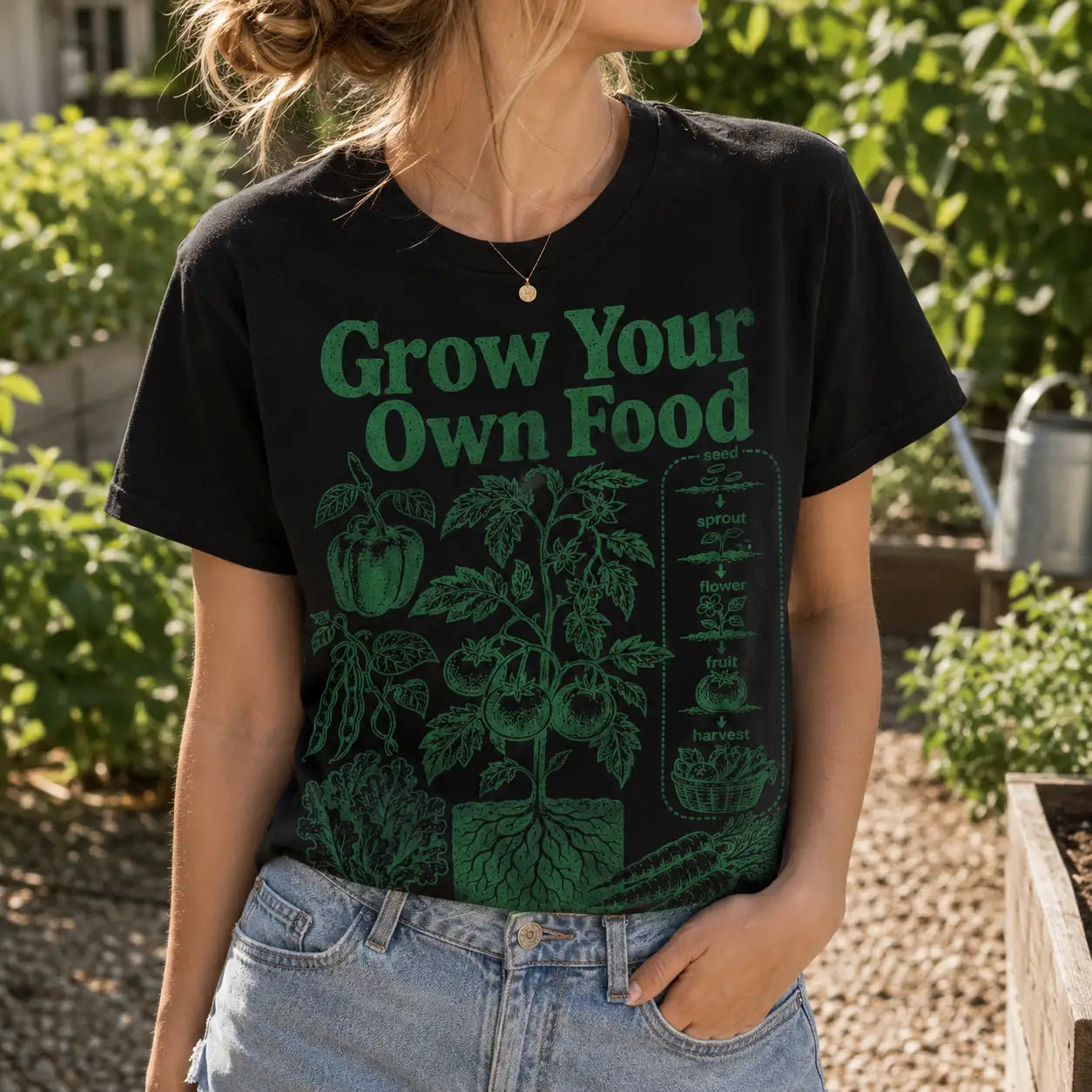 Grow Your Own Food T-Shirt – Vegetable Gardening Graphic Tee