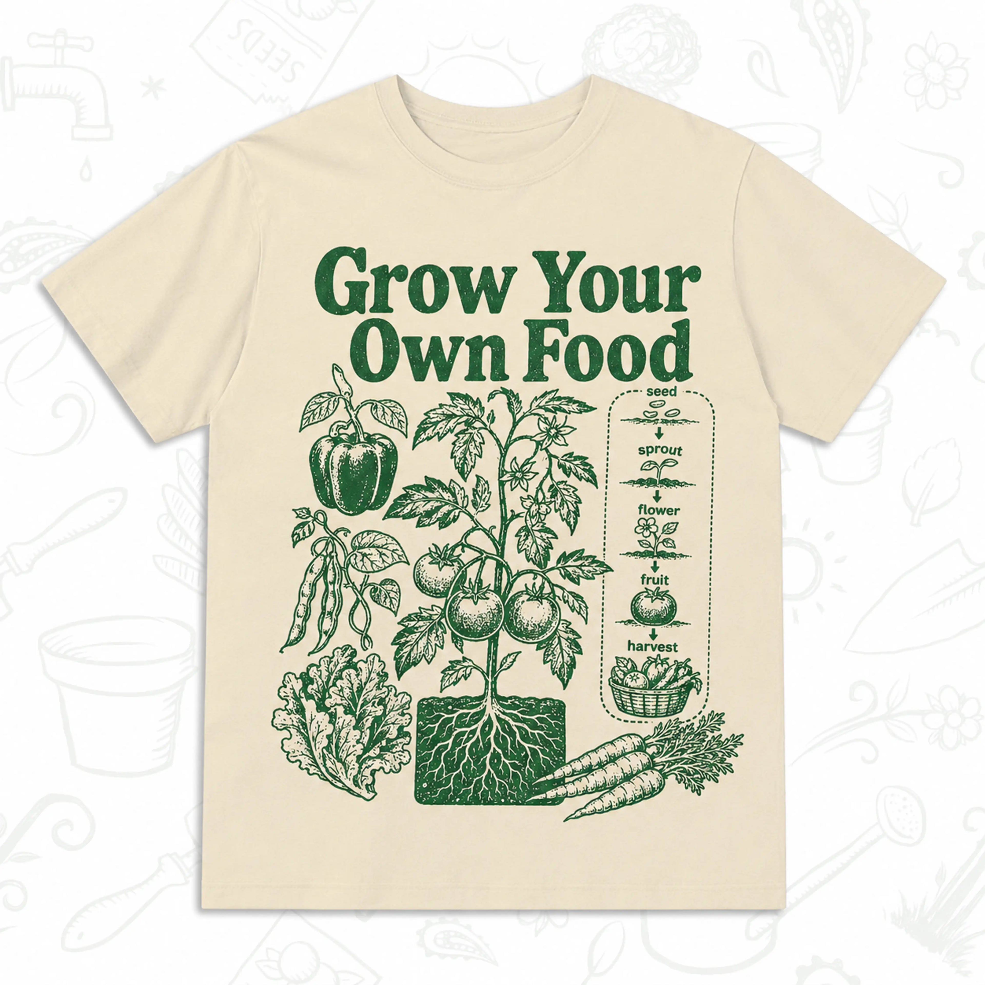 Grow Your Own Food T-Shirt – Vegetable Gardening Graphic Tee