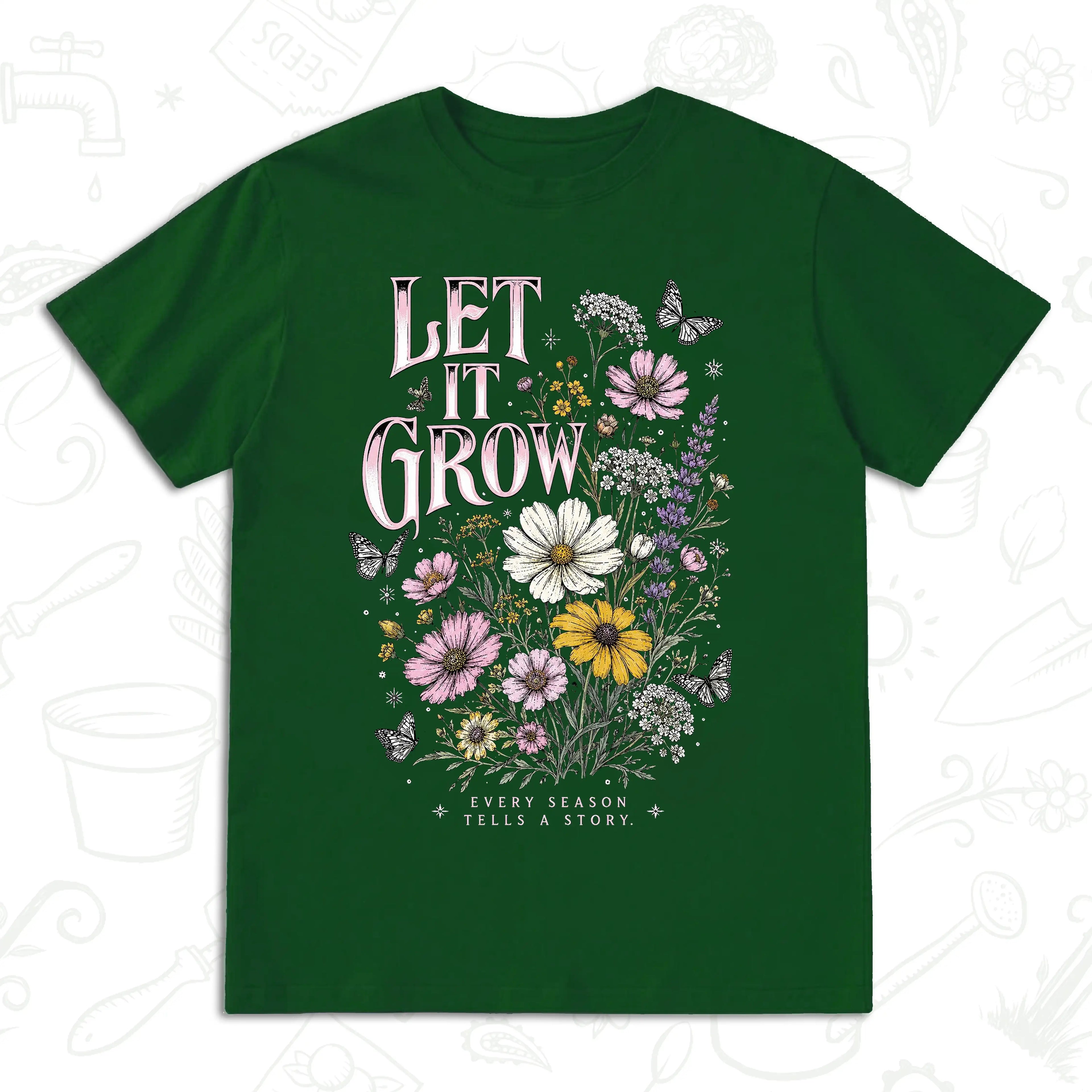 Let It Grow Wildflower T-Shirt – Botanical Garden Lover Graphic Tee