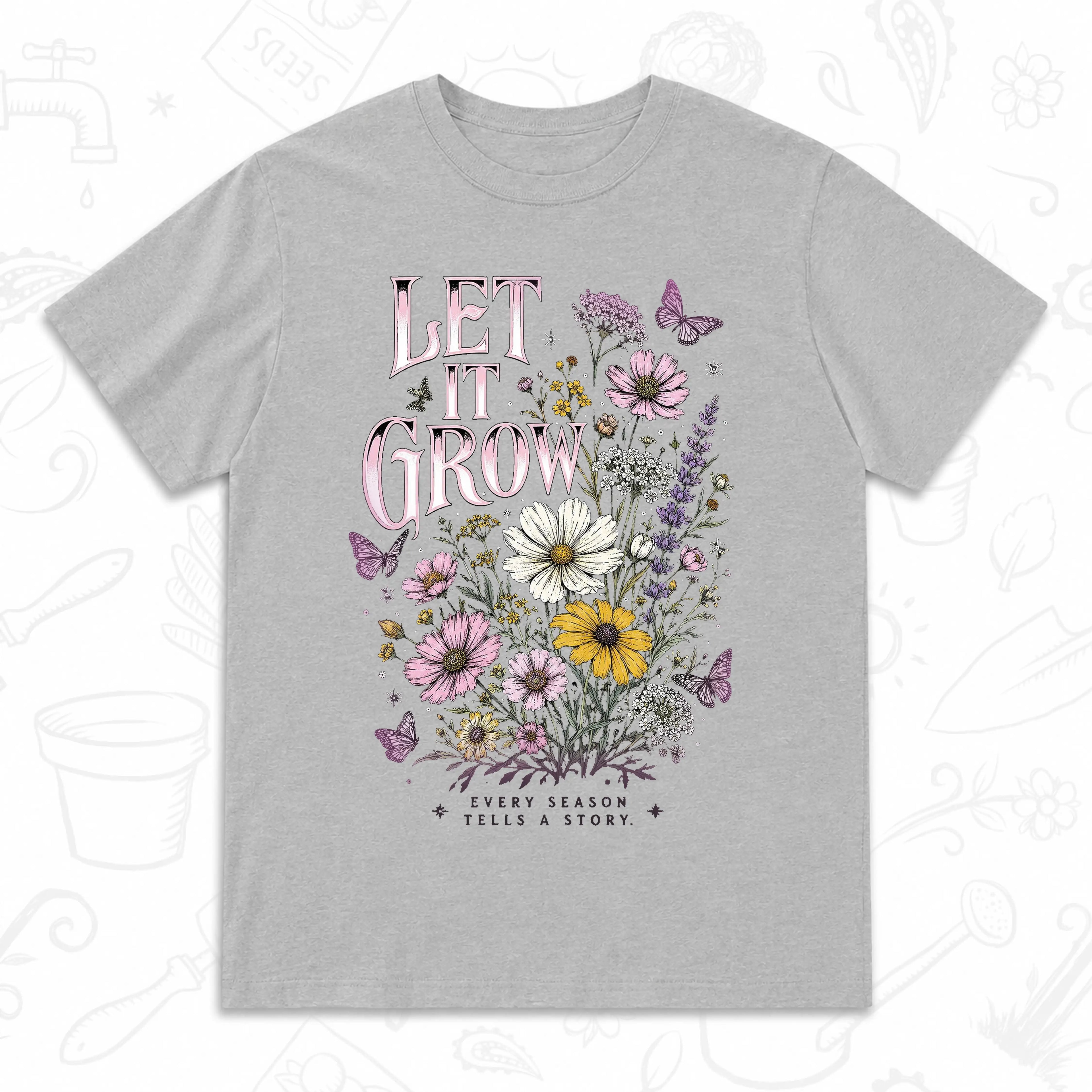 Let It Grow Wildflower T-Shirt – Botanical Garden Lover Graphic Tee