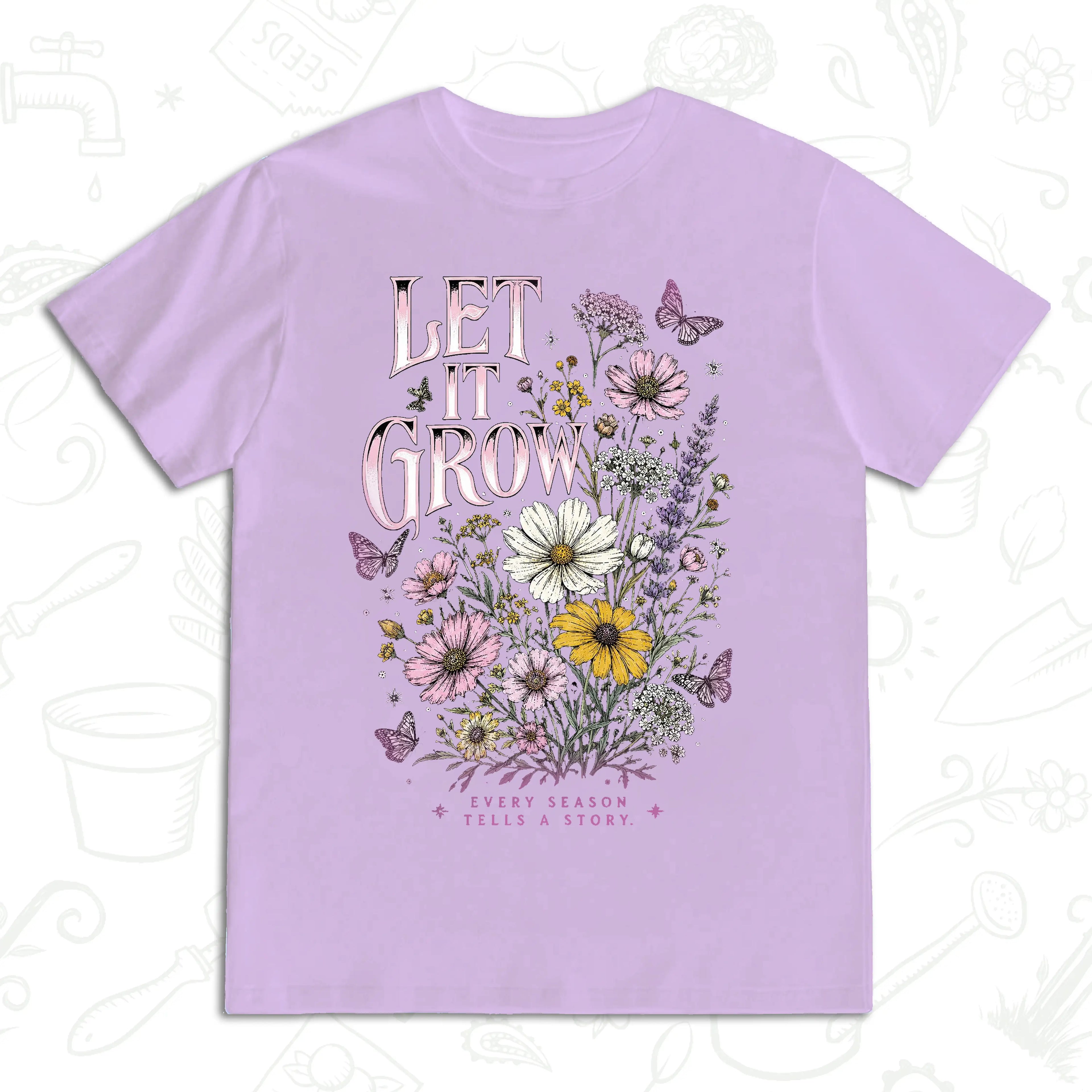 Let It Grow Wildflower T-Shirt – Botanical Garden Lover Graphic Tee