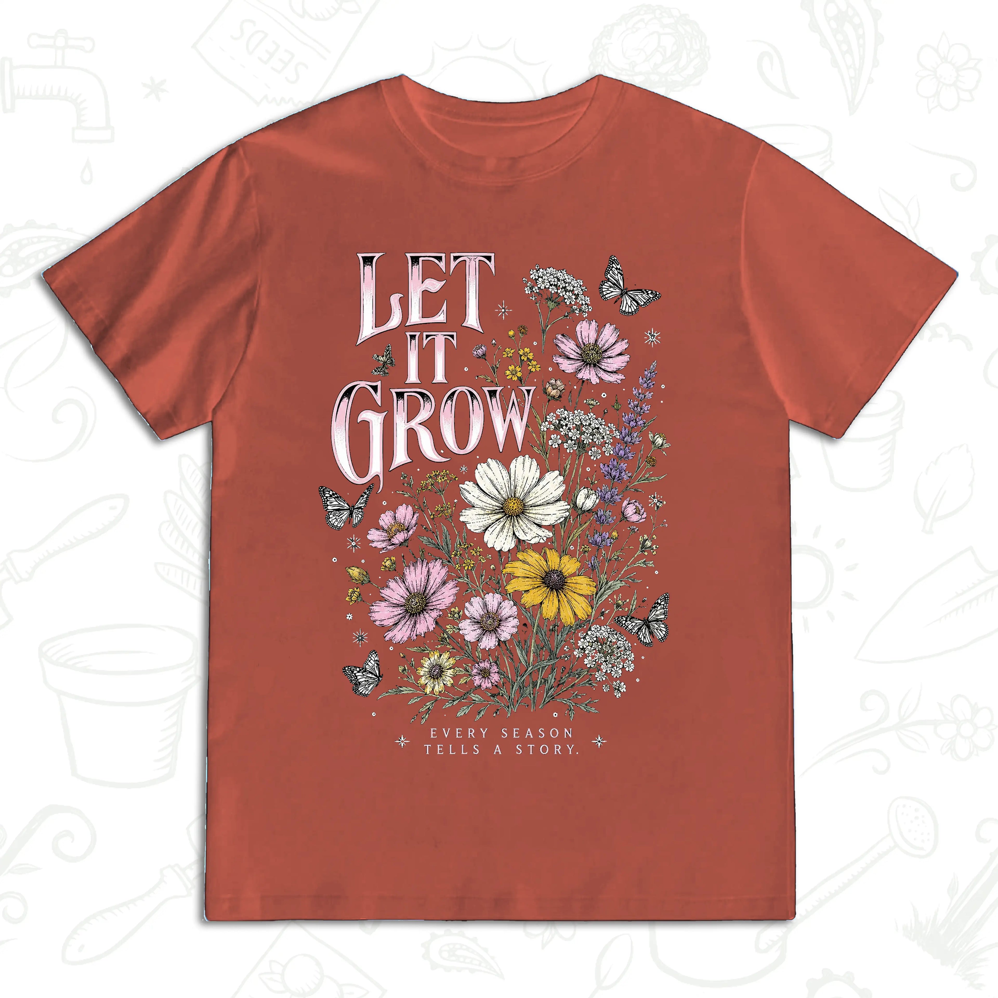 Let It Grow Wildflower T-Shirt – Botanical Garden Lover Graphic Tee