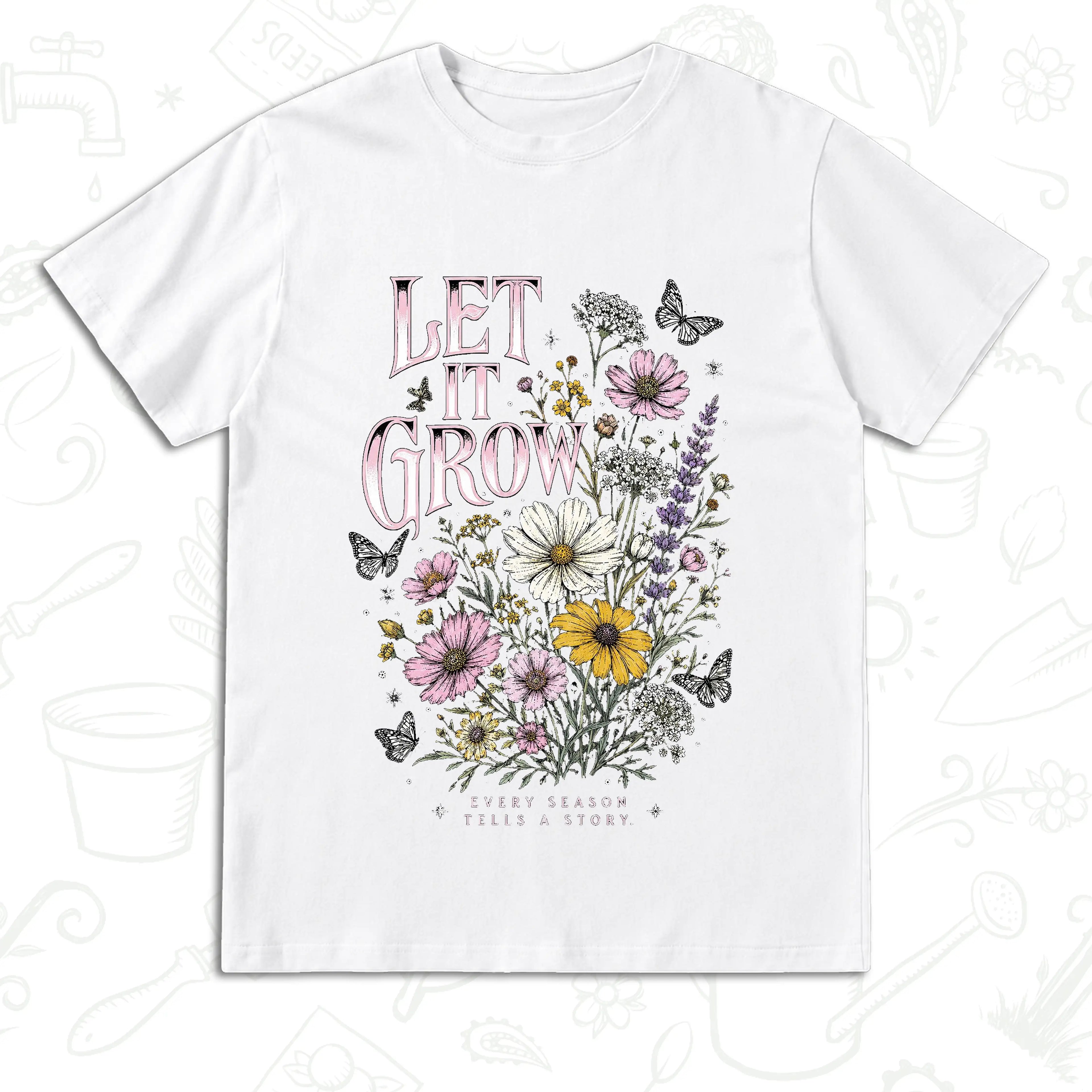 Let It Grow Wildflower T-Shirt – Botanical Garden Lover Graphic Tee