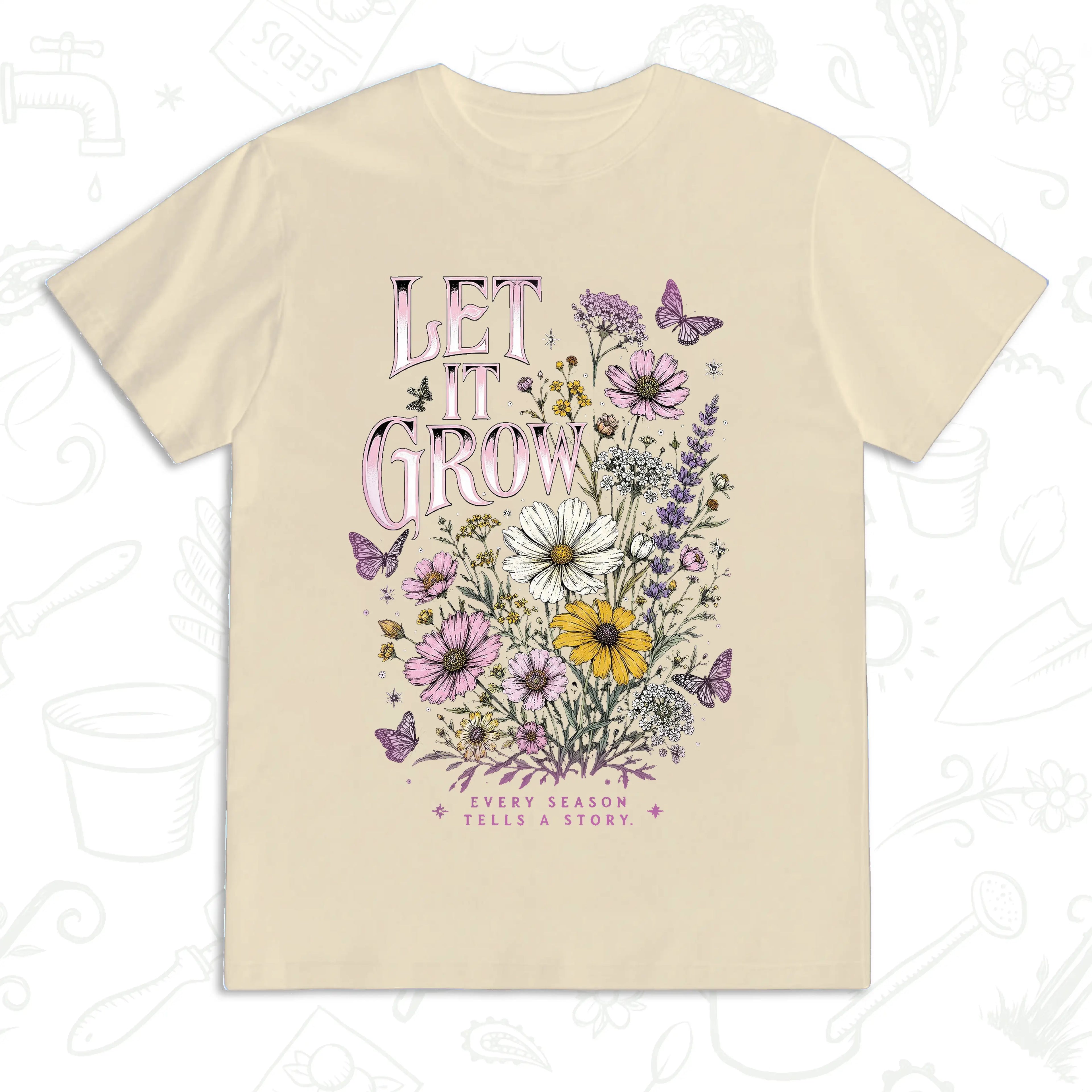 Let It Grow Wildflower T-Shirt – Botanical Garden Lover Graphic Tee