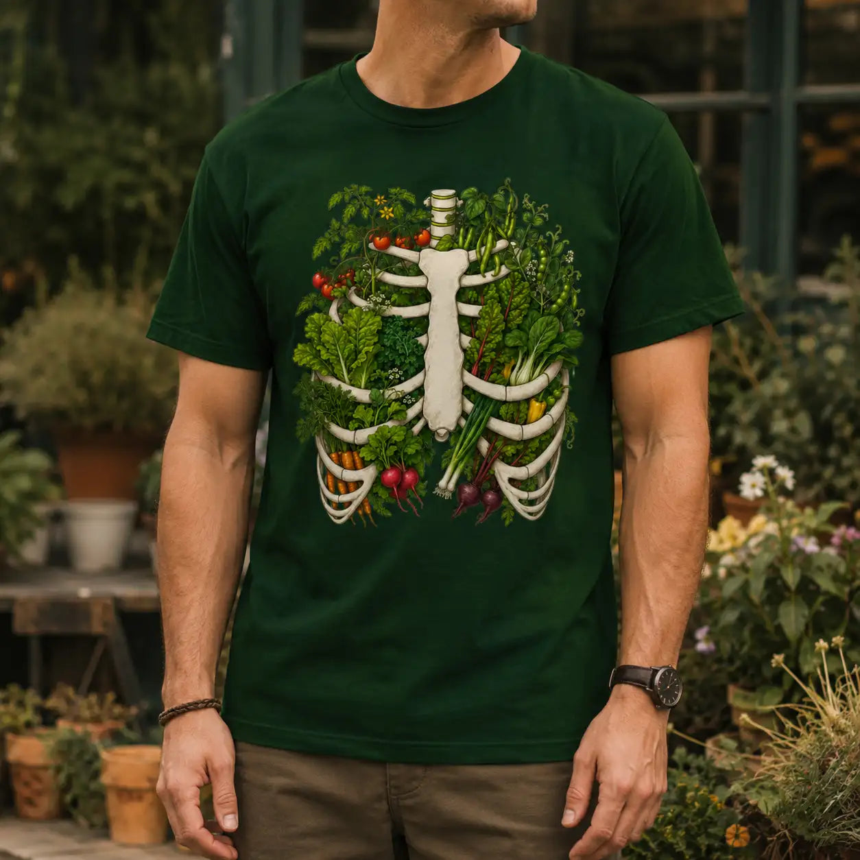 Garden Grown Within T-Shirt – Vegetable Ribcage Gardening Graphic Tee