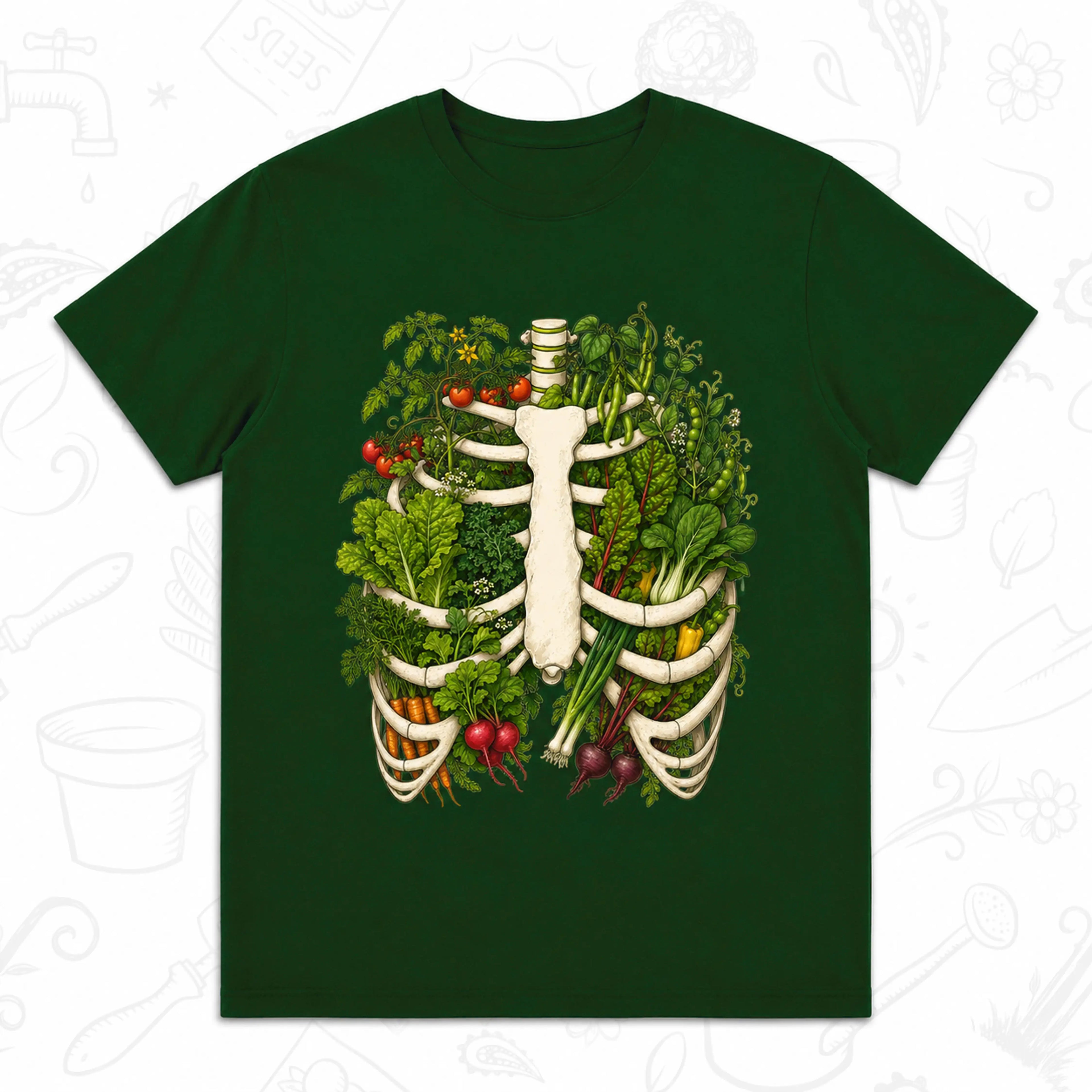Garden Grown Within T-Shirt – Vegetable Ribcage Gardening Graphic Tee