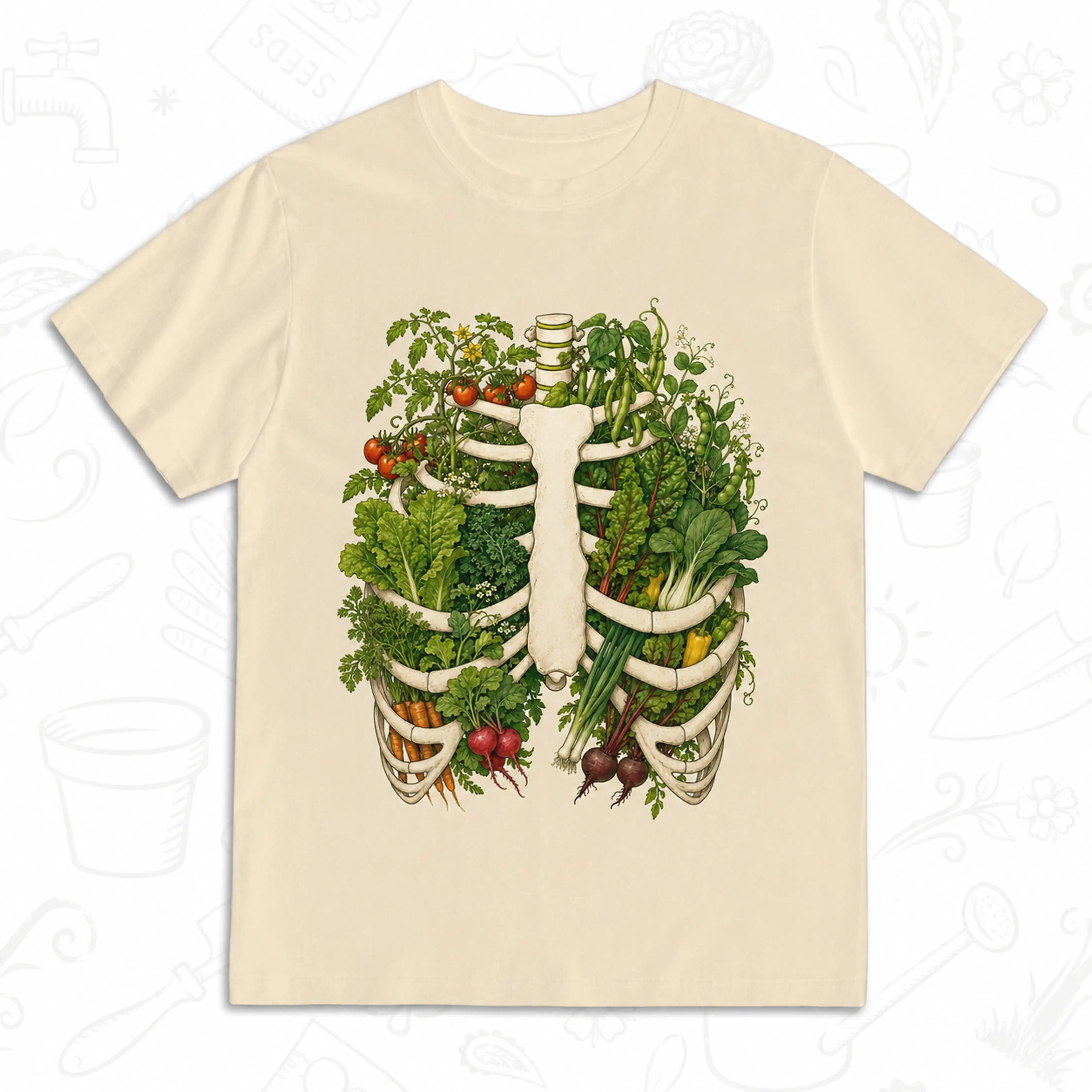 Garden Grown Within T-Shirt – Vegetable Ribcage Gardening Graphic Tee
