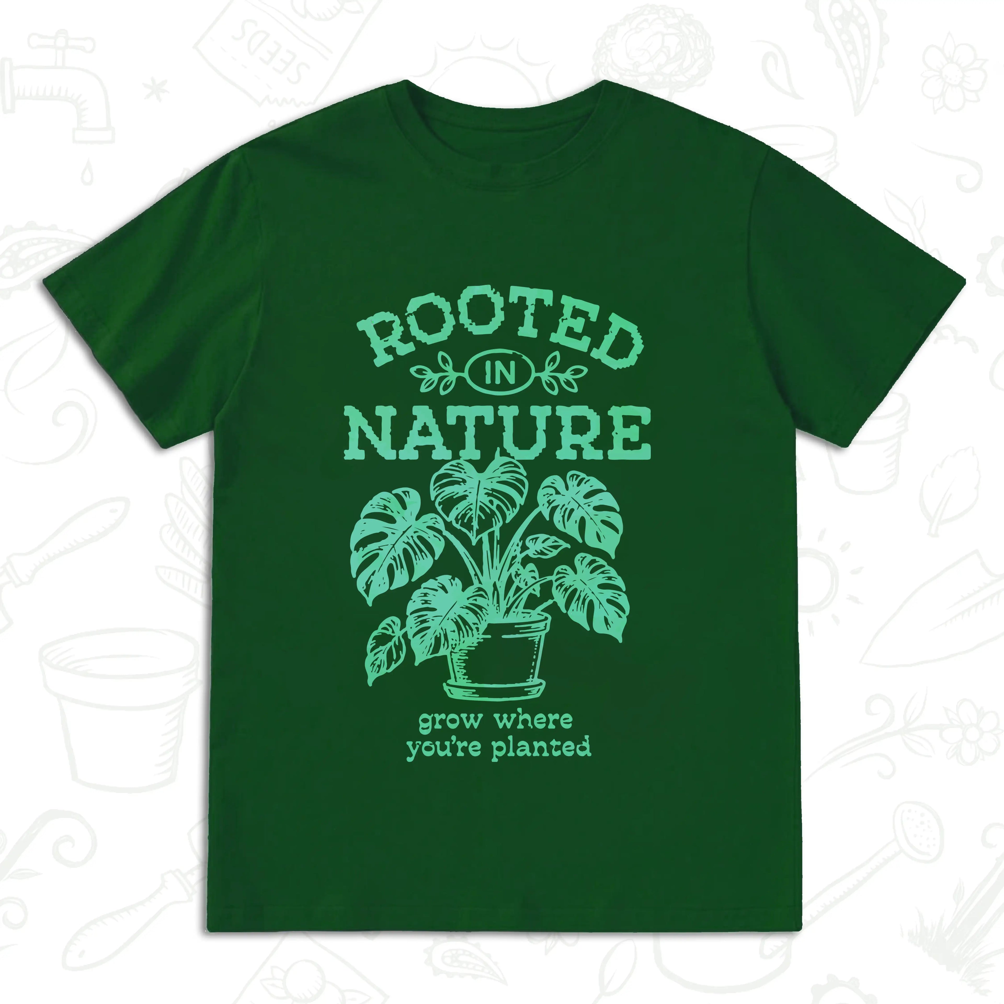 Rooted in Nature T-Shirt – Grow Where You’re Planted Botanical Tee