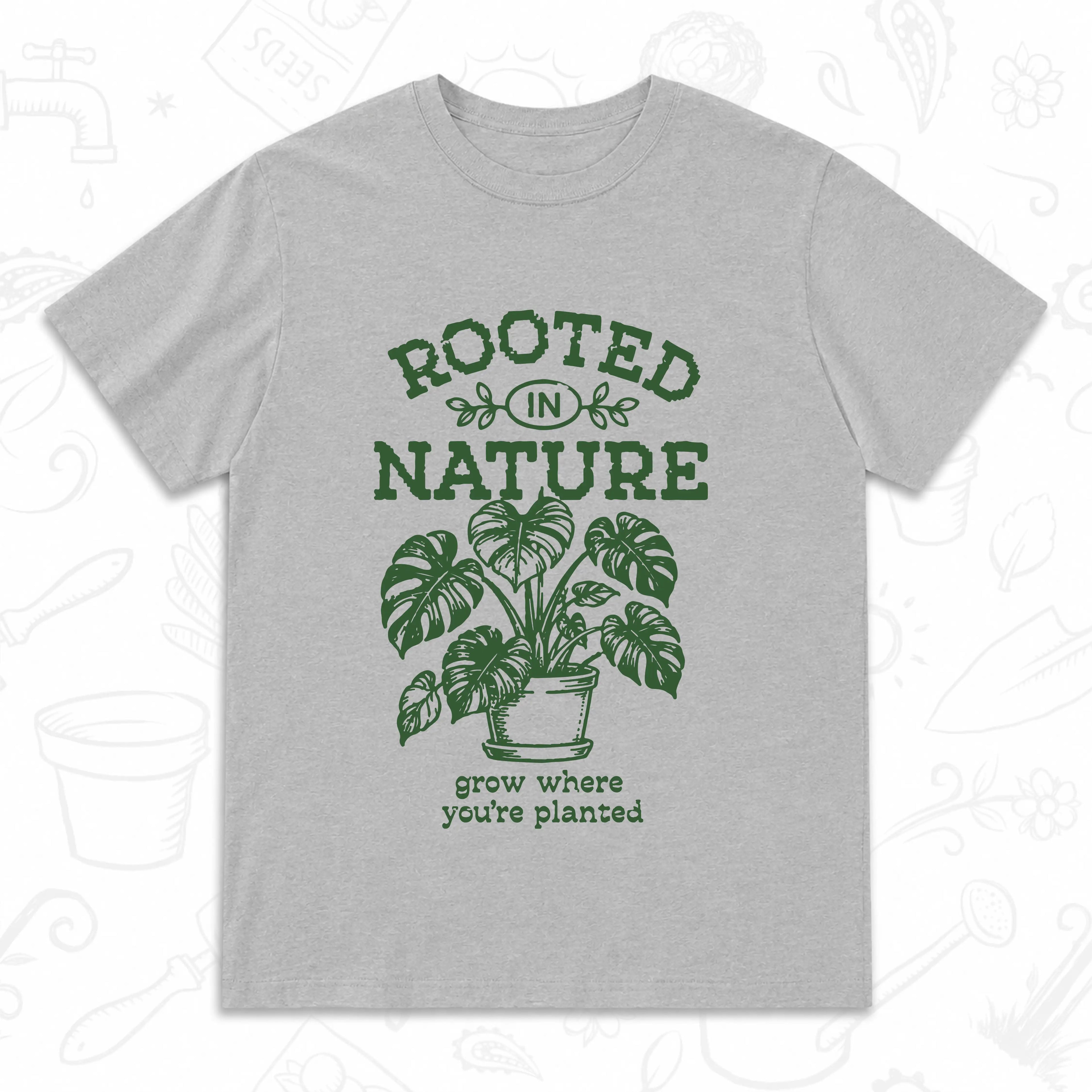 Rooted in Nature T-Shirt – Grow Where You’re Planted Botanical Tee