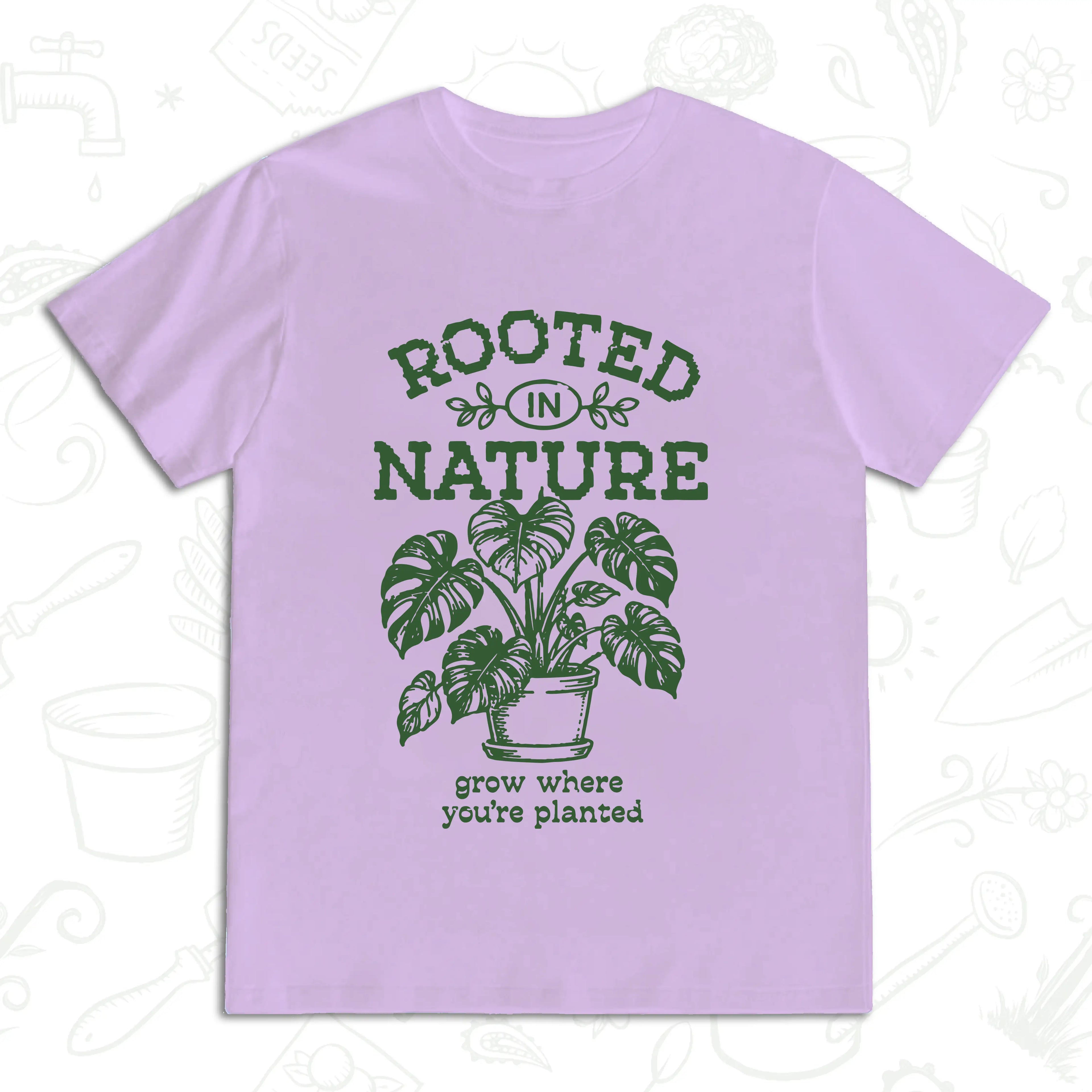 Rooted in Nature T-Shirt – Grow Where You’re Planted Botanical Tee