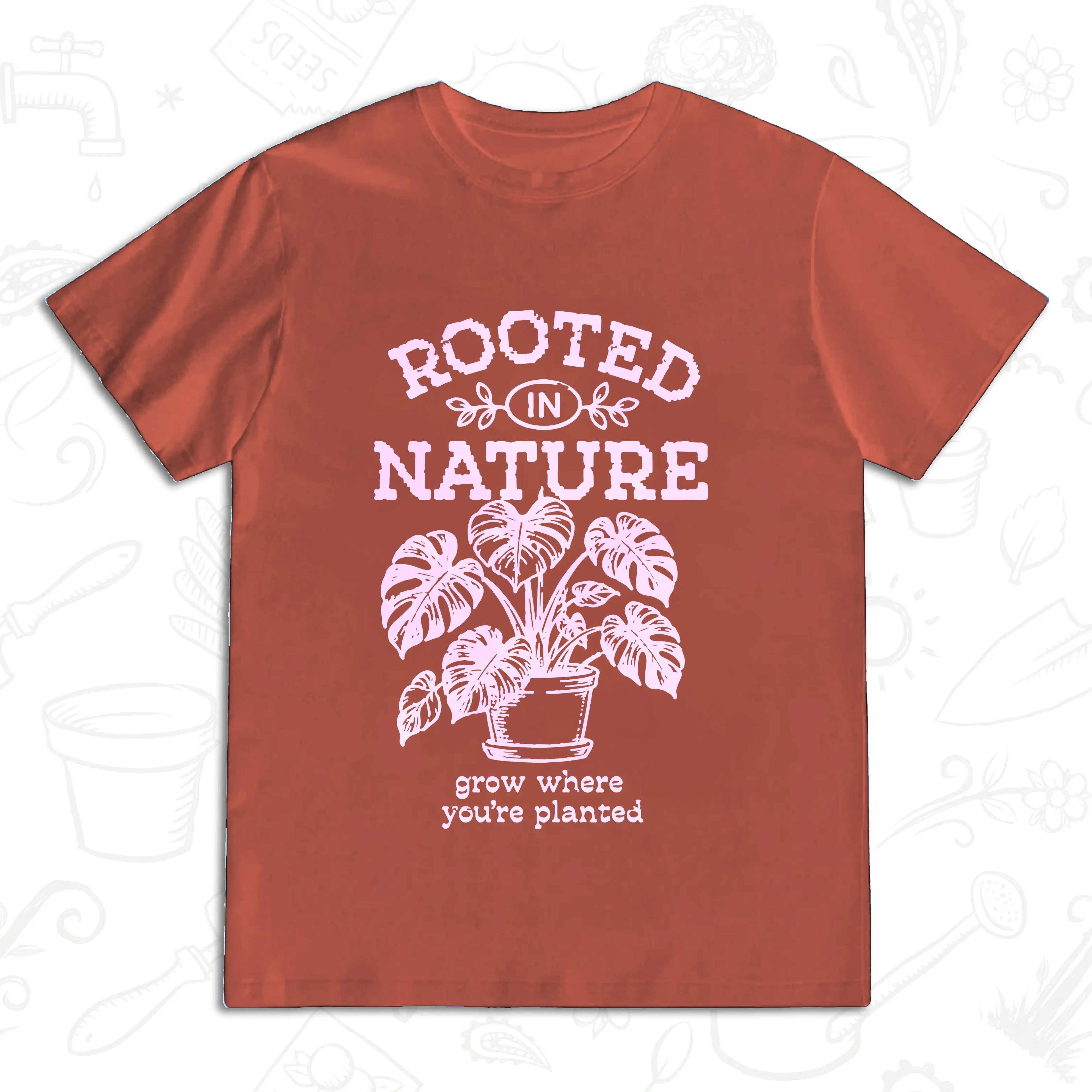 Rooted in Nature T-Shirt – Grow Where You’re Planted Botanical Tee