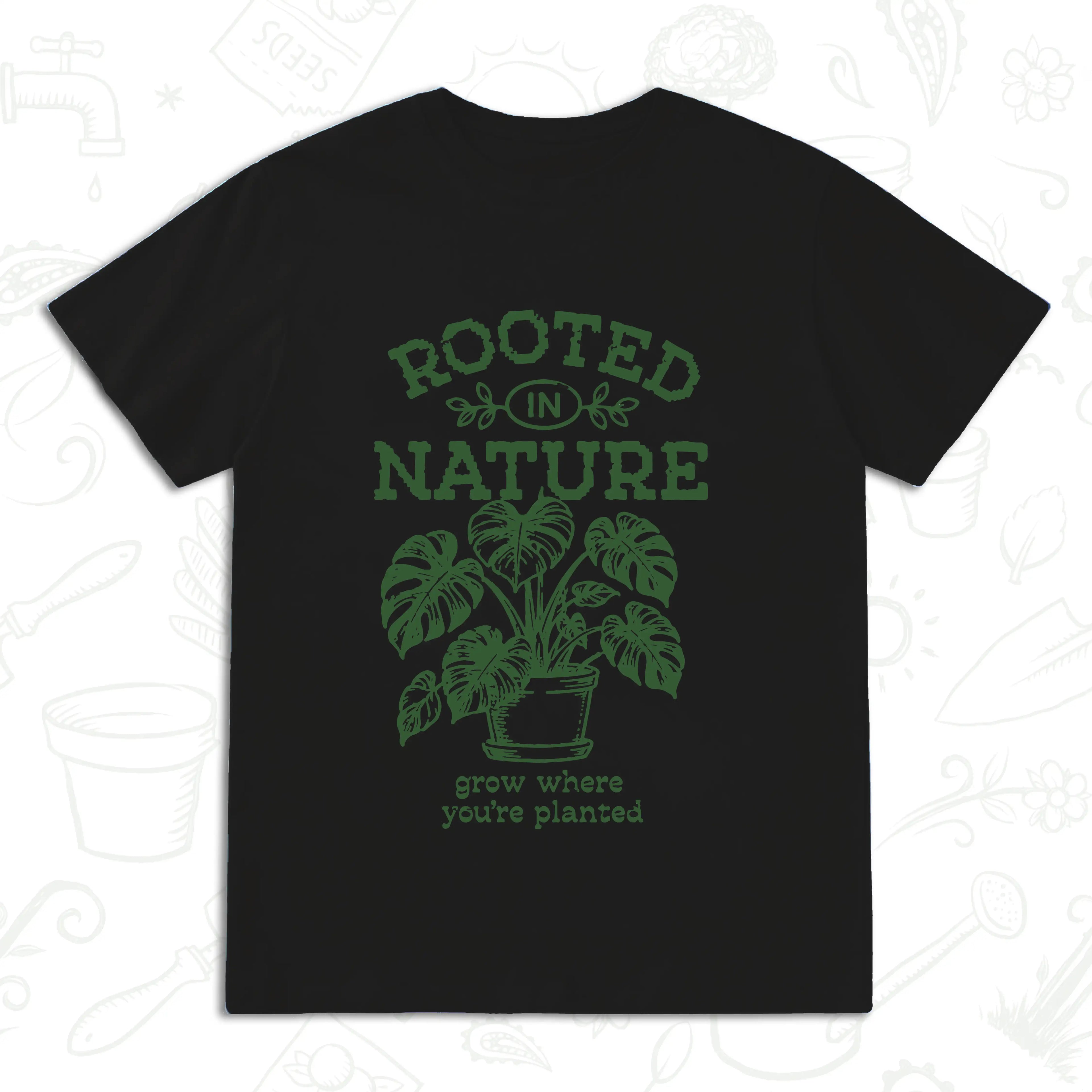 Rooted in Nature T-Shirt – Grow Where You’re Planted Botanical Tee