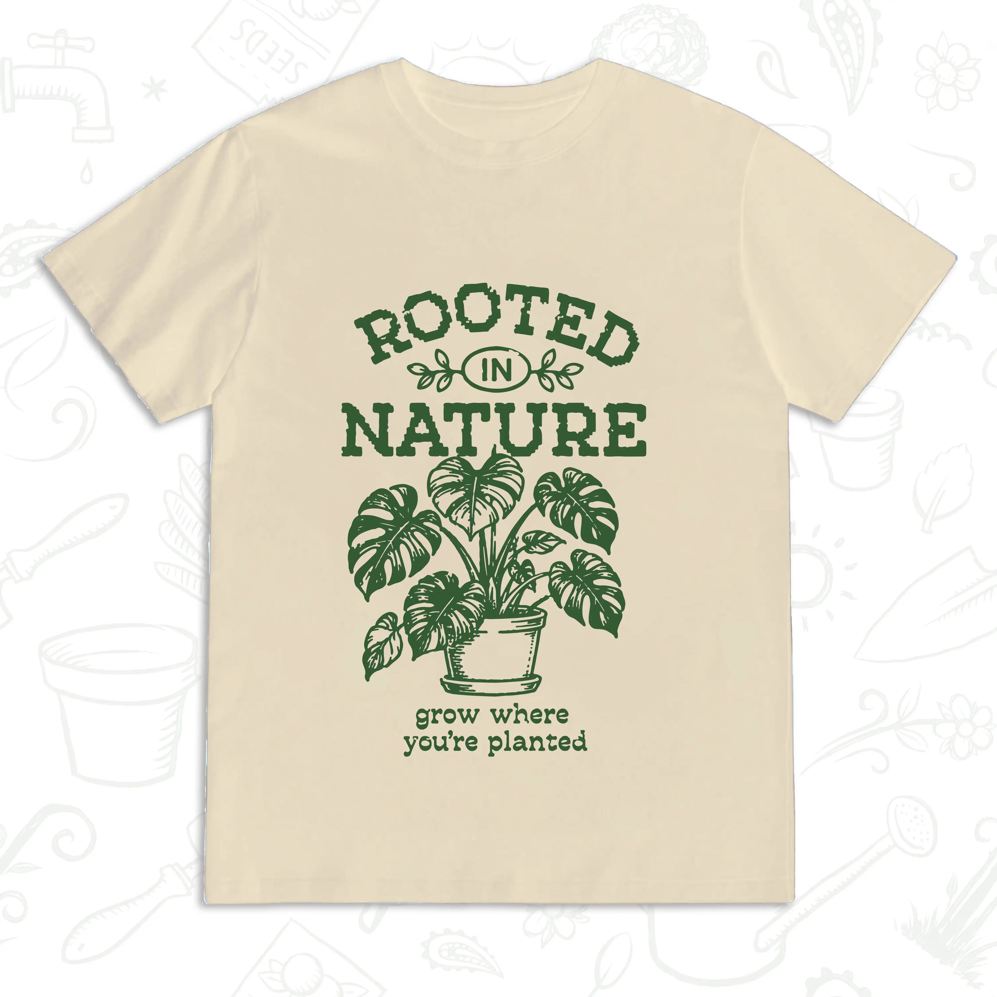 Rooted in Nature T-Shirt – Grow Where You’re Planted Botanical Tee
