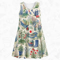Botanical Garden Sleeveless Dress – Floral A-Line Day Dress