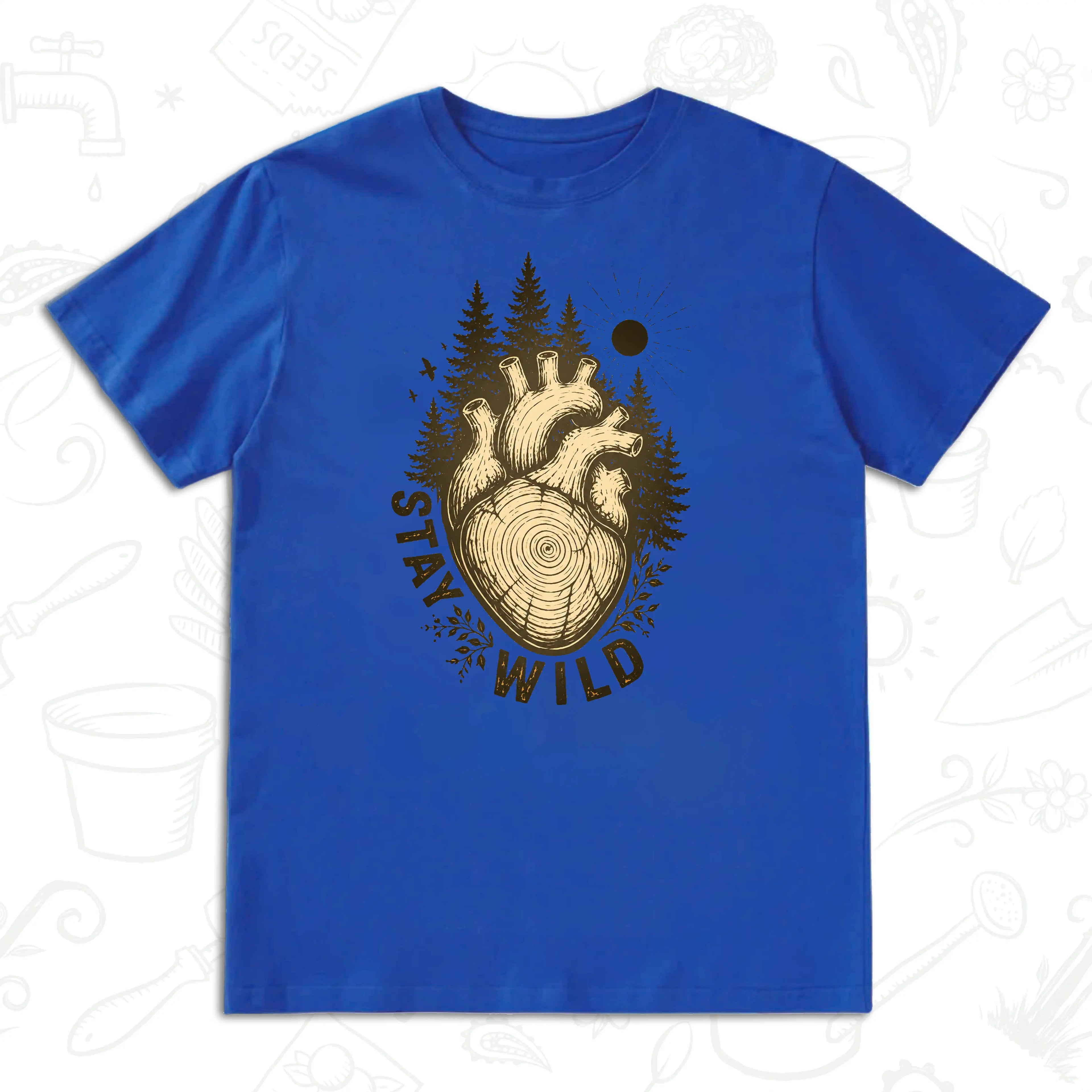 Stay Wild Nature T-Shirt – Anatomical Heart Forest Graphic Tee