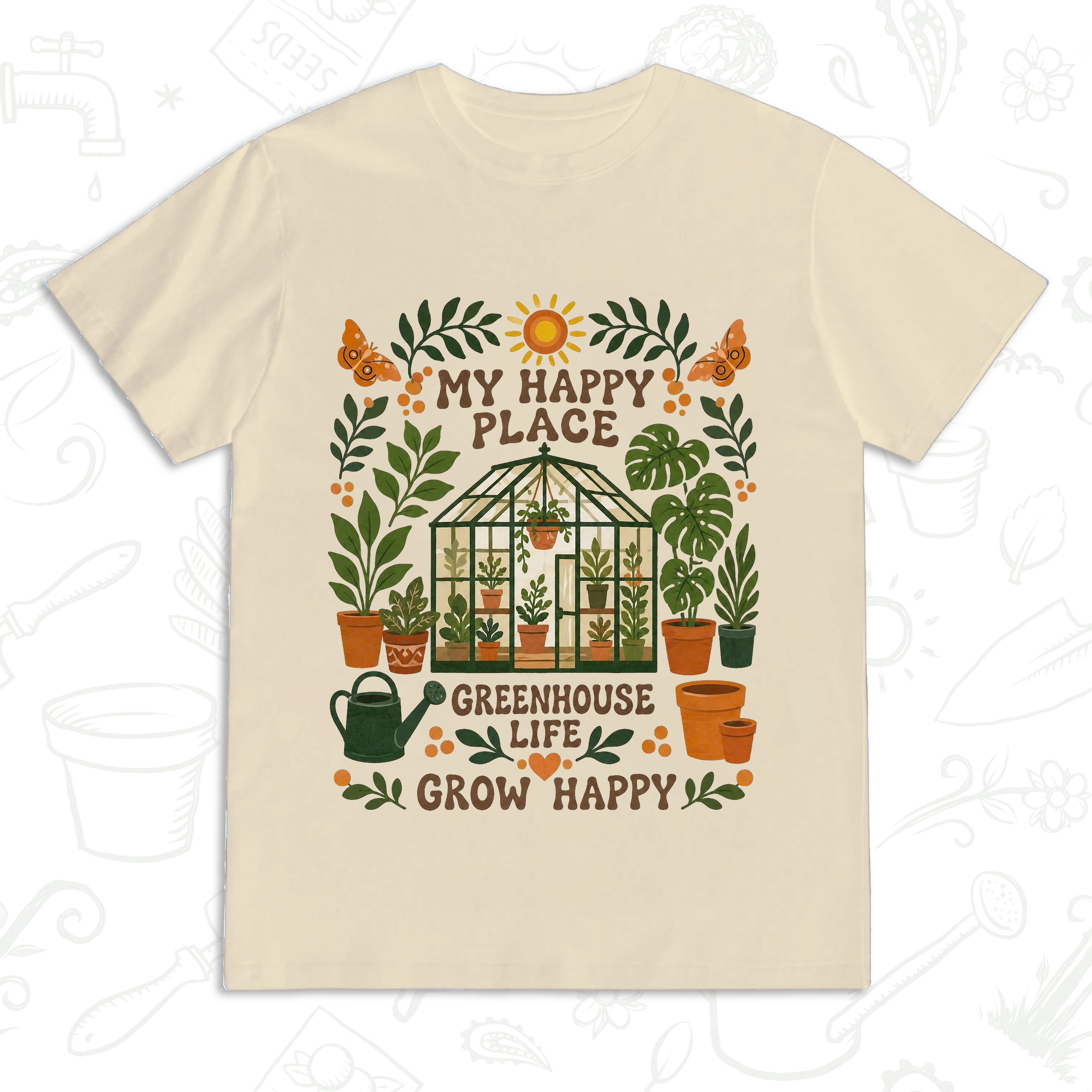 My Happy Place Greenhouse T-Shirt – Greenhouse Life Gardening Graphic Tee