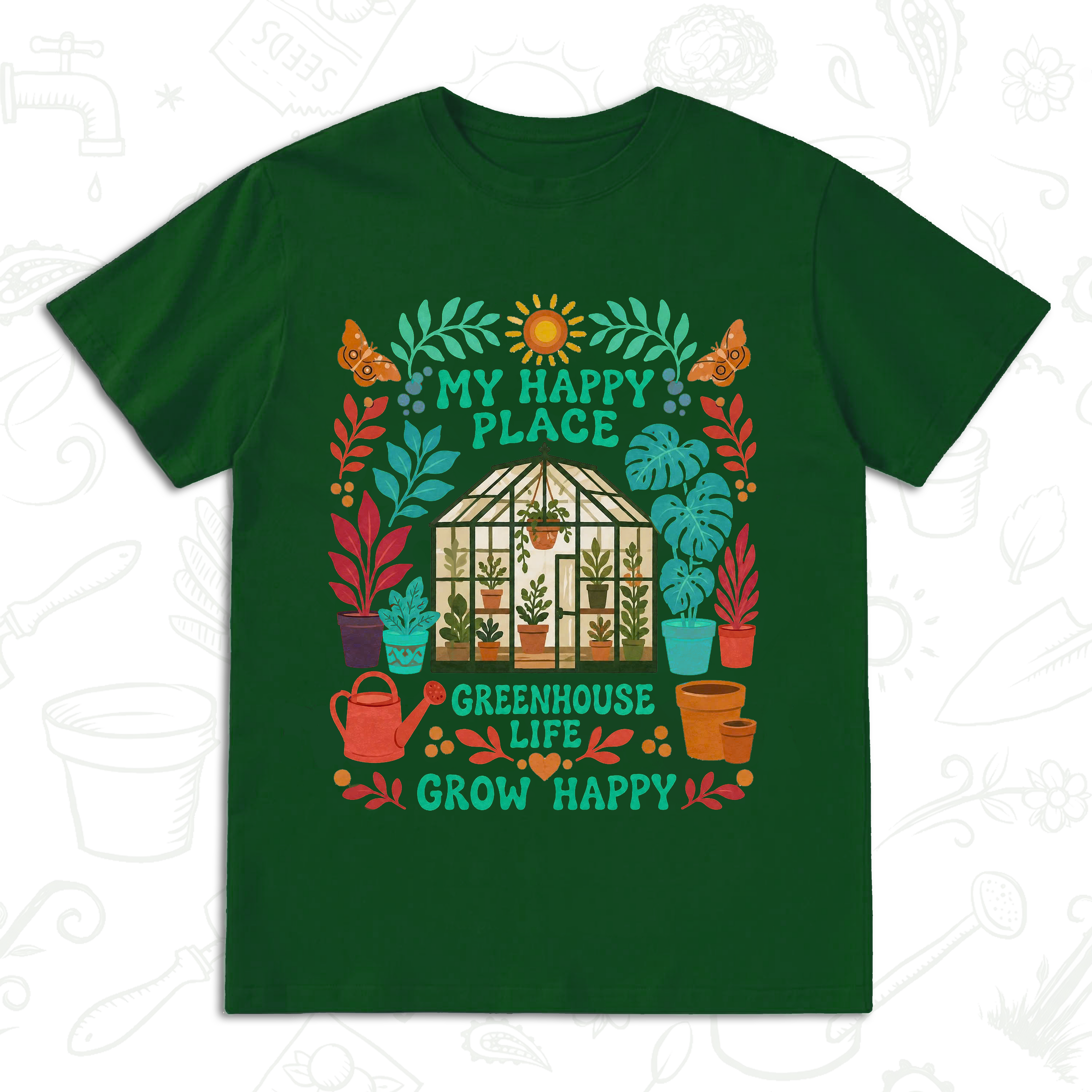 My Happy Place Greenhouse T-Shirt – Greenhouse Life Gardening Graphic Tee