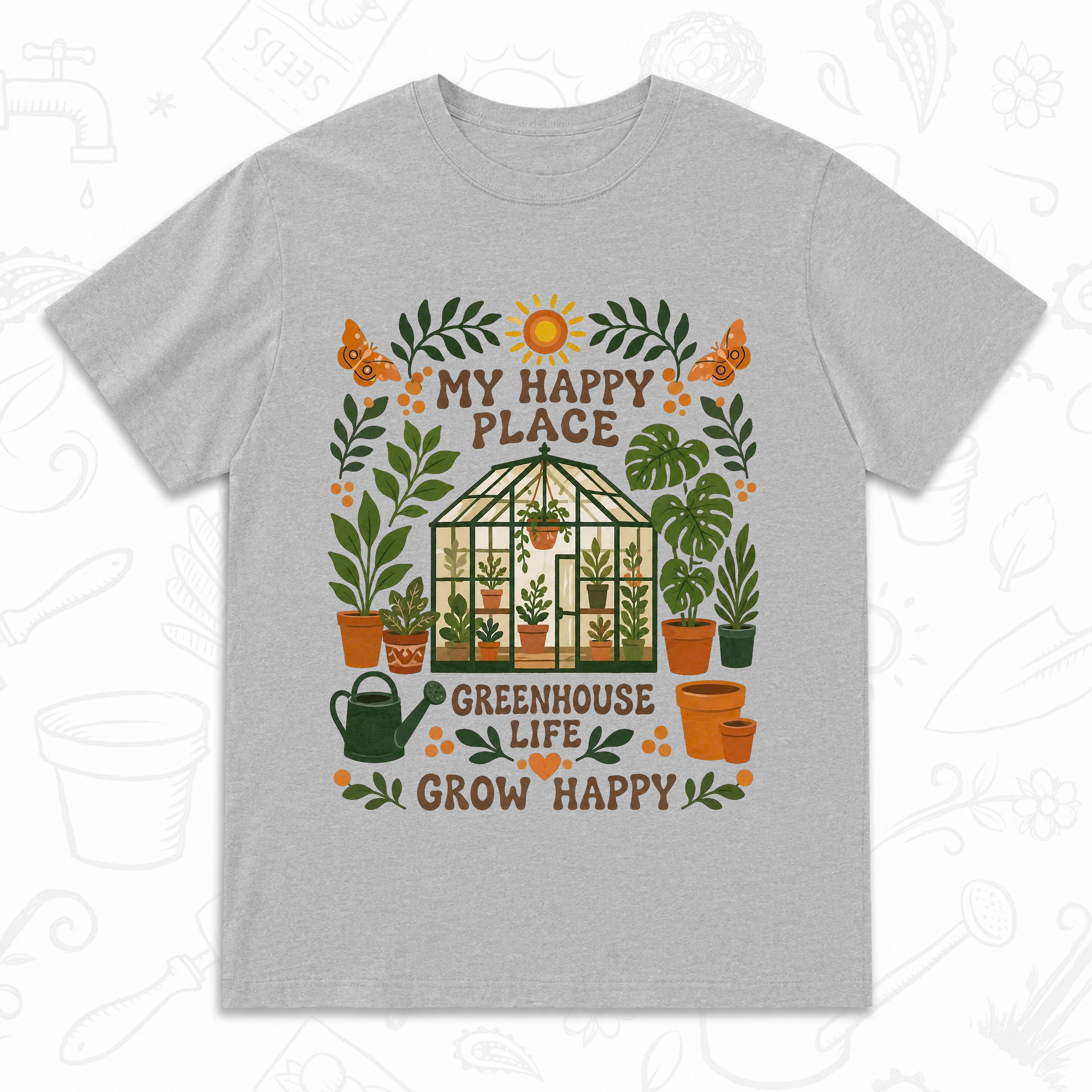 My Happy Place Greenhouse T-Shirt – Greenhouse Life Gardening Graphic Tee