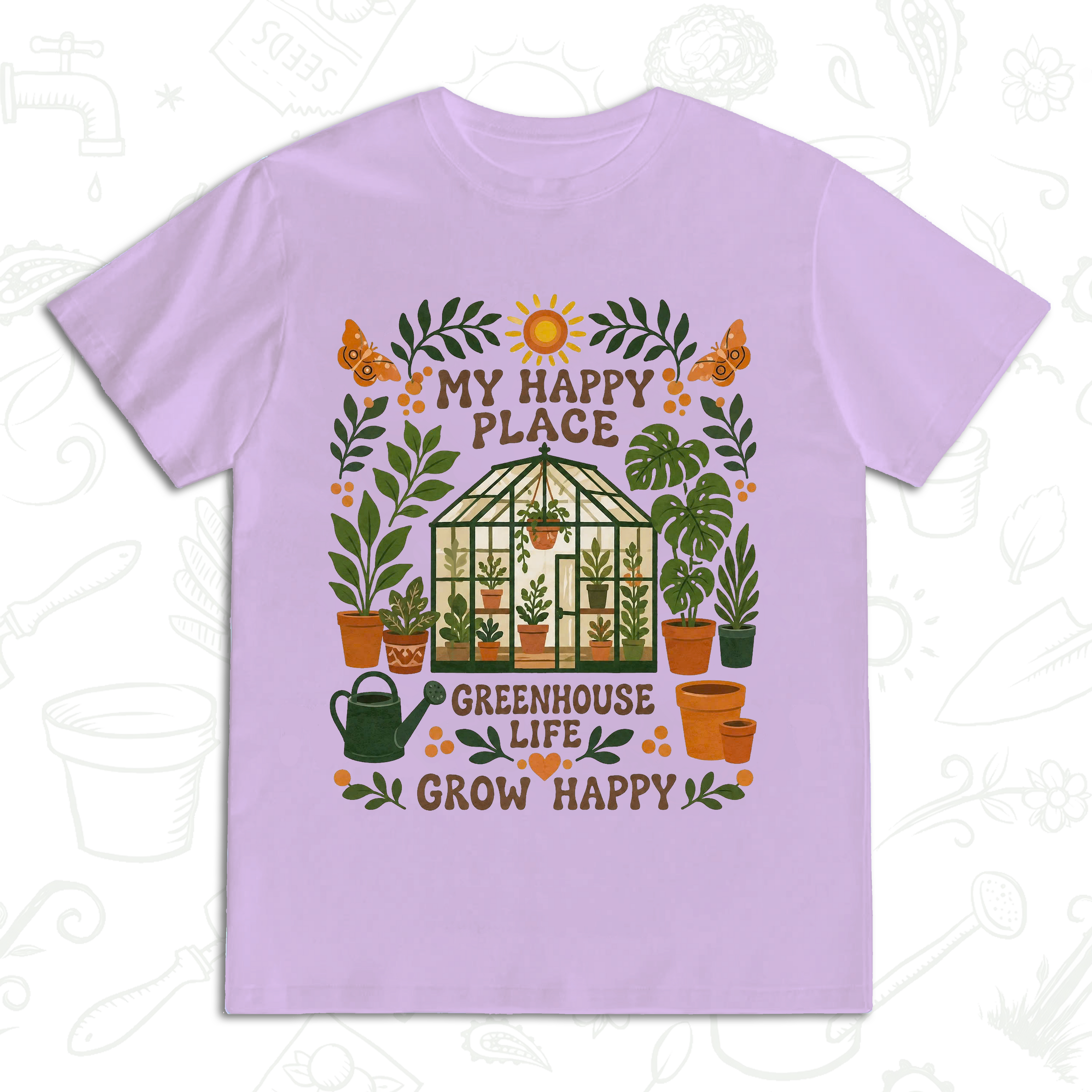 My Happy Place Greenhouse T-Shirt – Greenhouse Life Gardening Graphic Tee