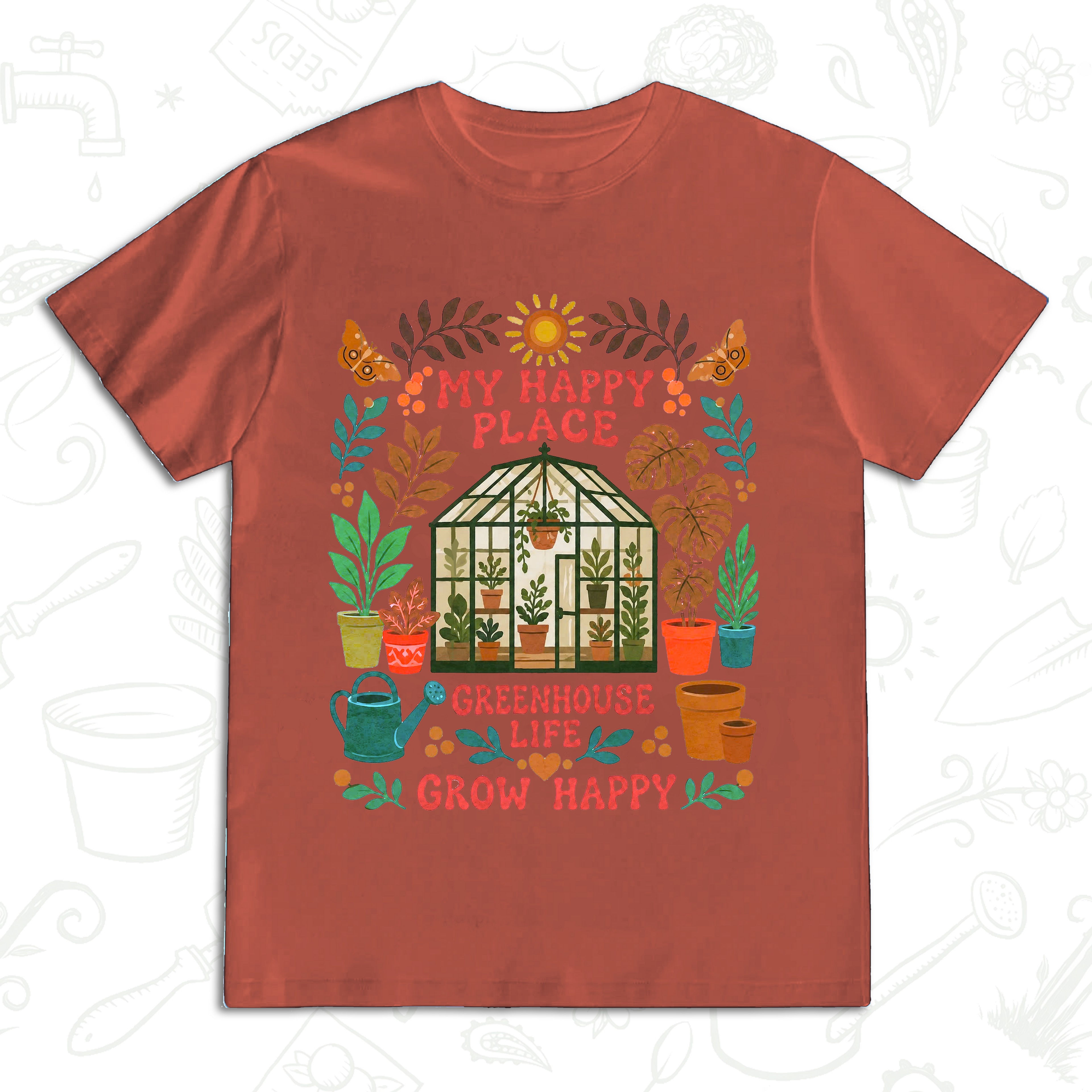 My Happy Place Greenhouse T-Shirt – Greenhouse Life Gardening Graphic Tee