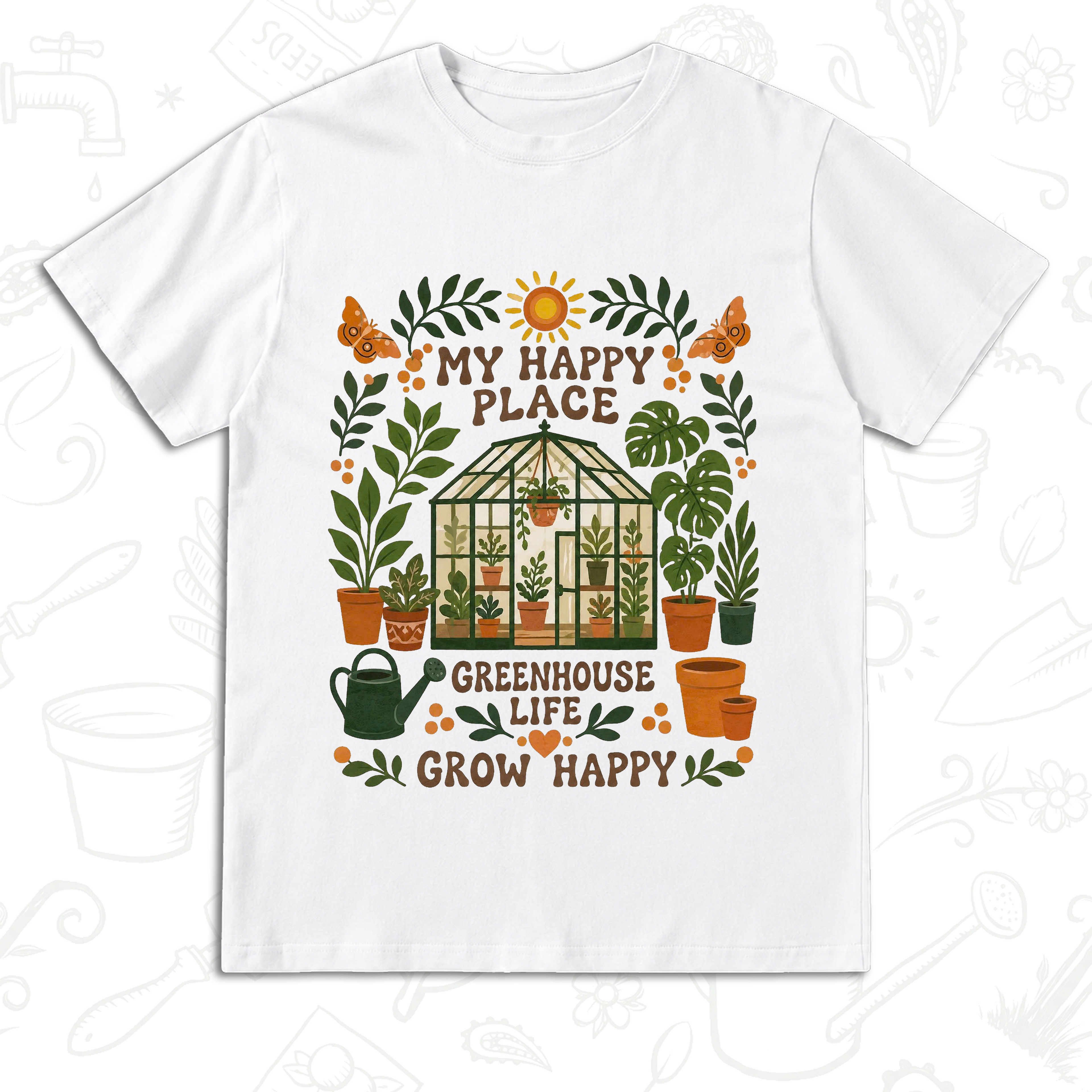 My Happy Place Greenhouse T-Shirt – Greenhouse Life Gardening Graphic Tee