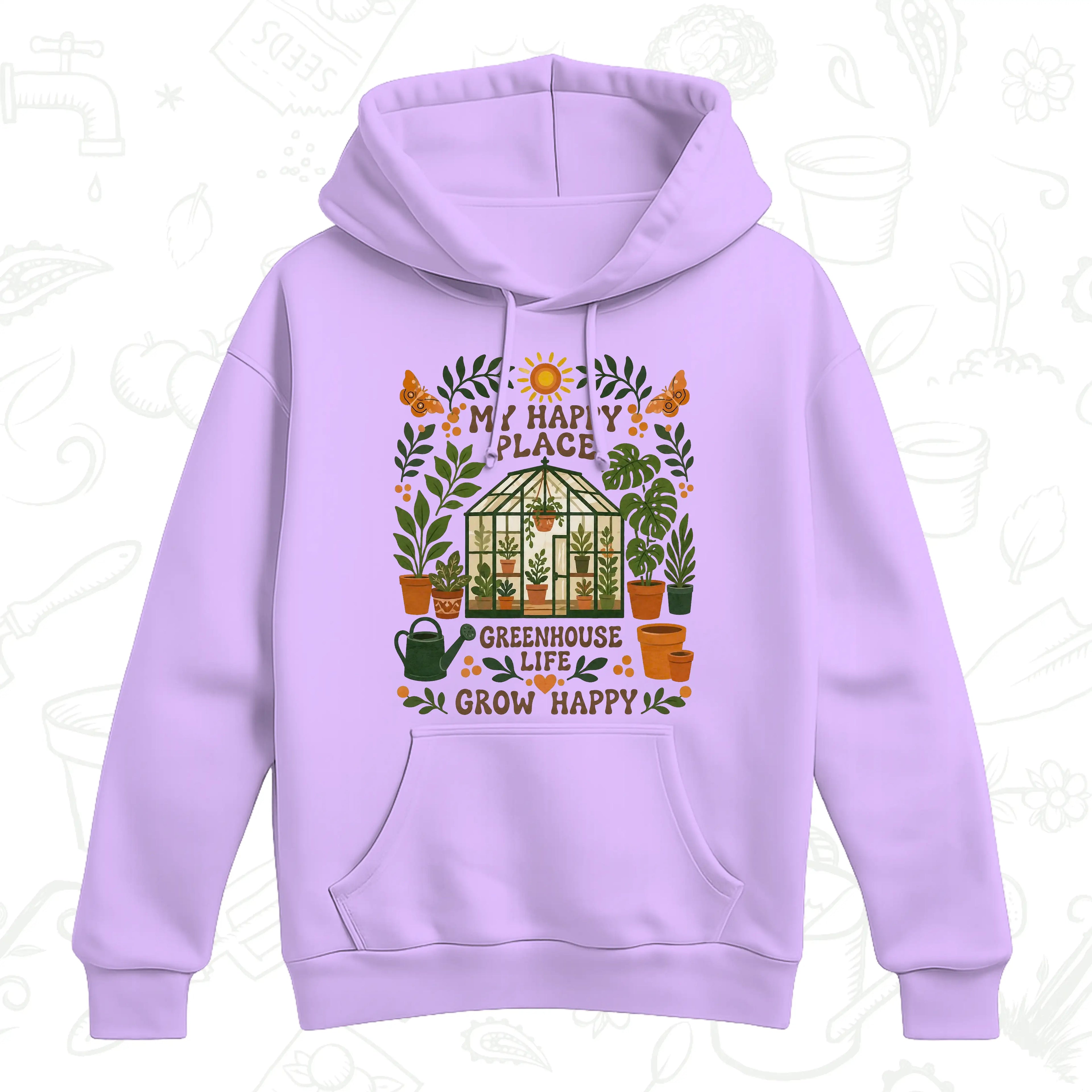 My Happy Place Greenhouse Hoodie – Garden Lover Botanical Pullover