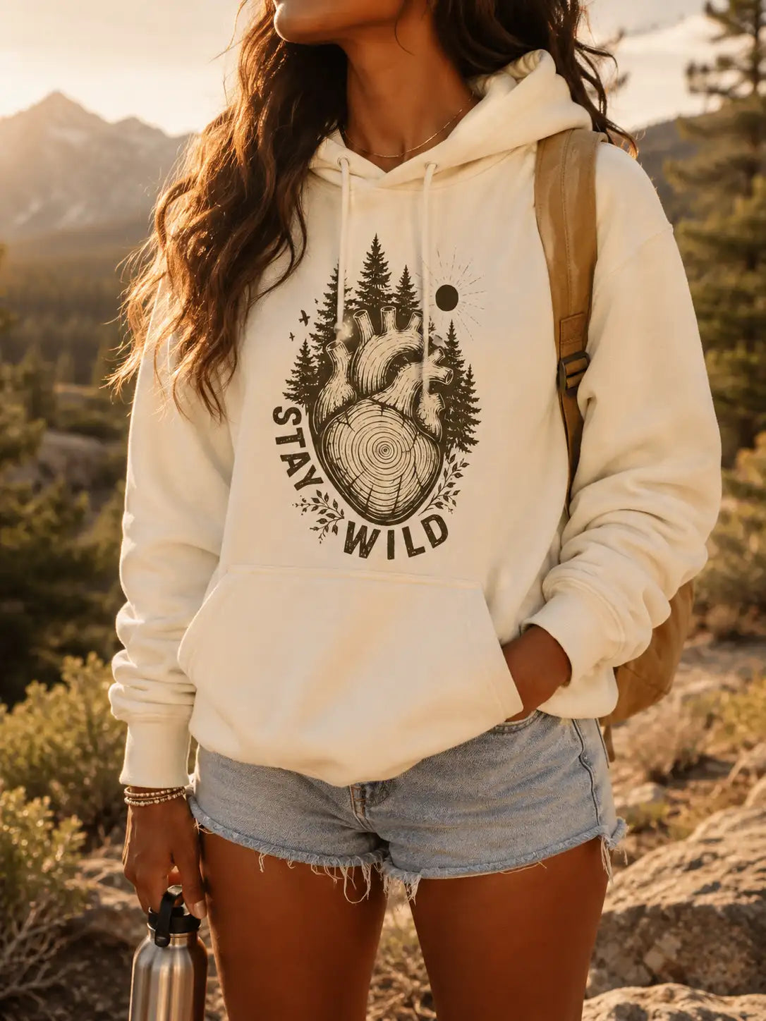 Stay Wild Nature Hoodie – Anatomical Heart Forest Pullover