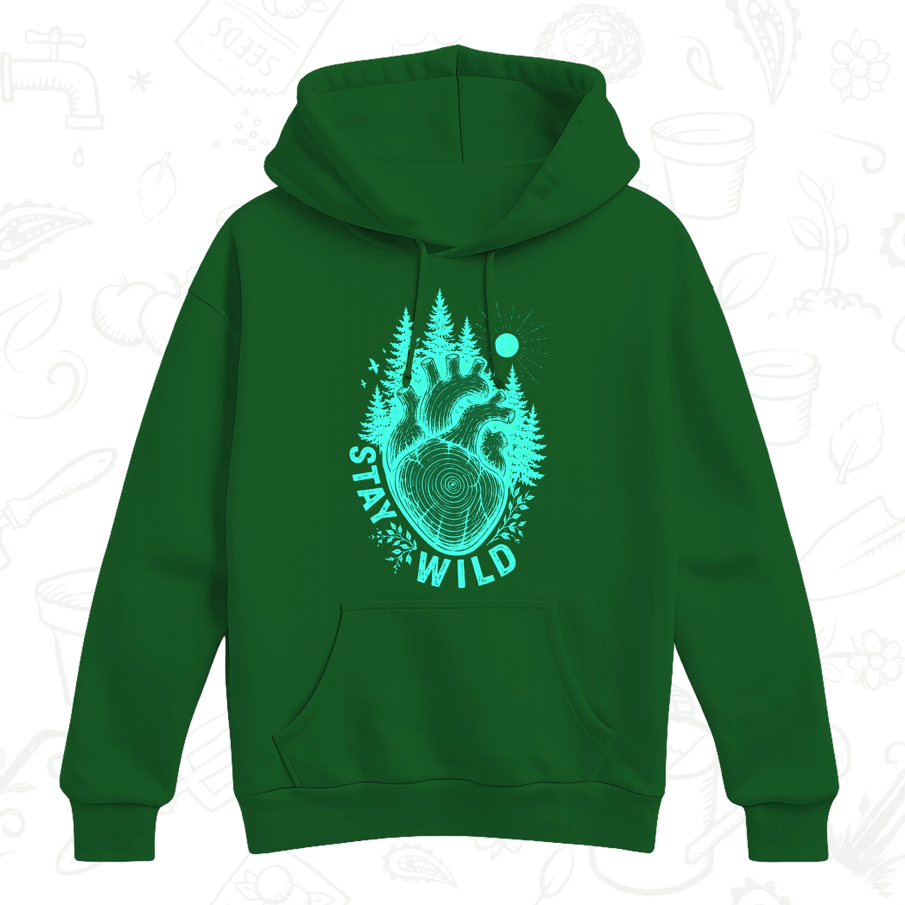 Stay Wild Nature Hoodie – Anatomical Heart Forest Pullover