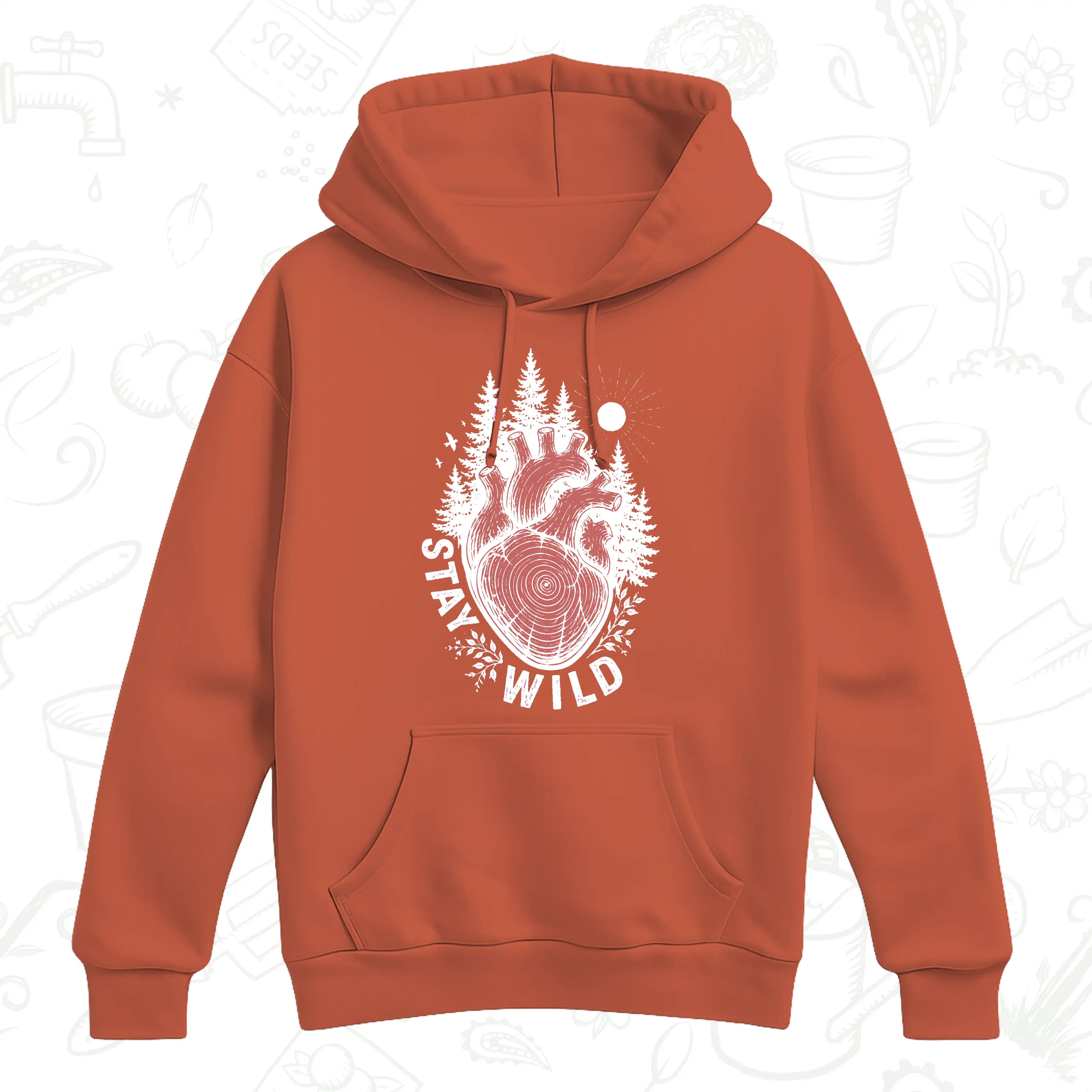Stay Wild Nature Hoodie – Anatomical Heart Forest Pullover