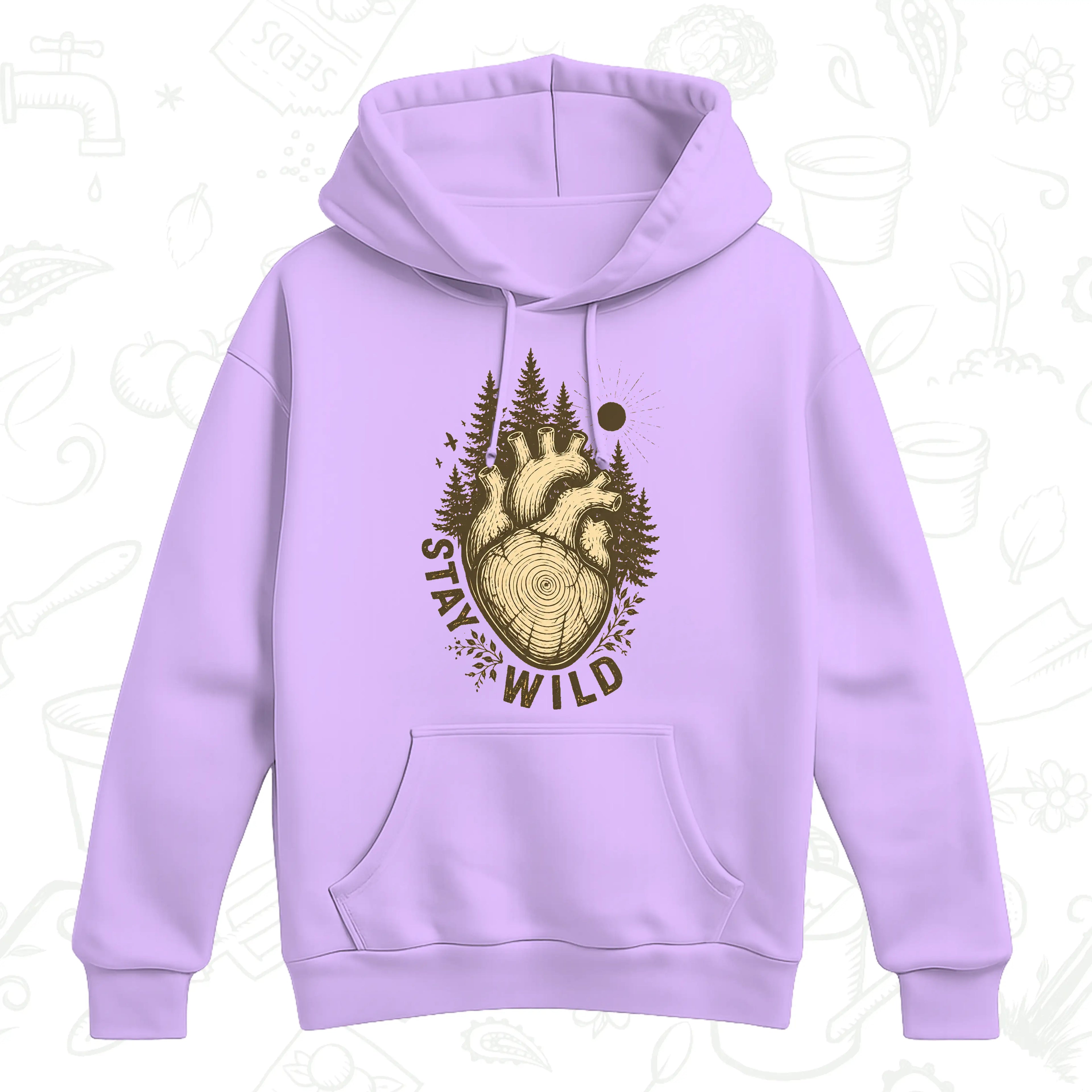 Stay Wild Nature Hoodie – Anatomical Heart Forest Pullover