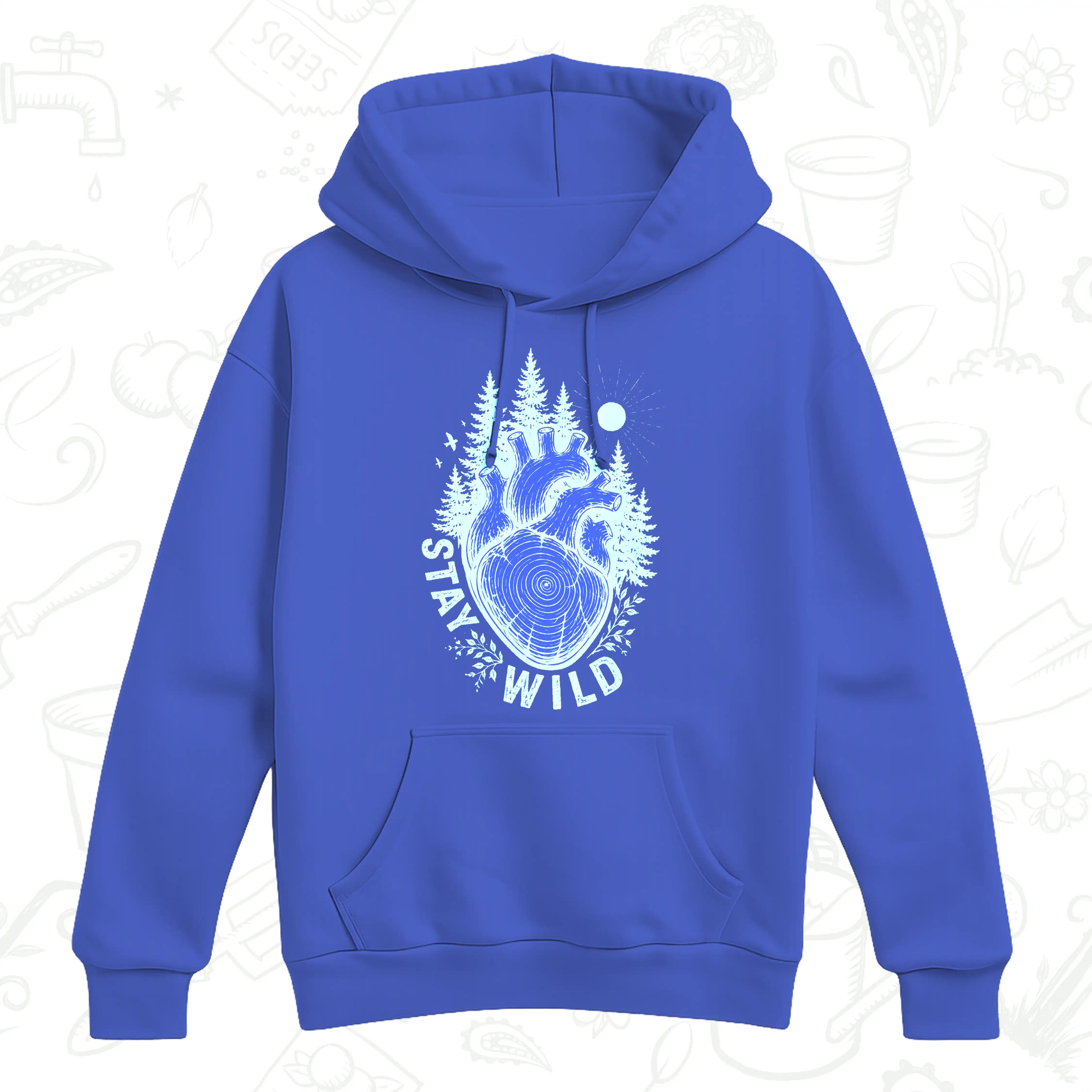 Stay Wild Nature Hoodie – Anatomical Heart Forest Pullover