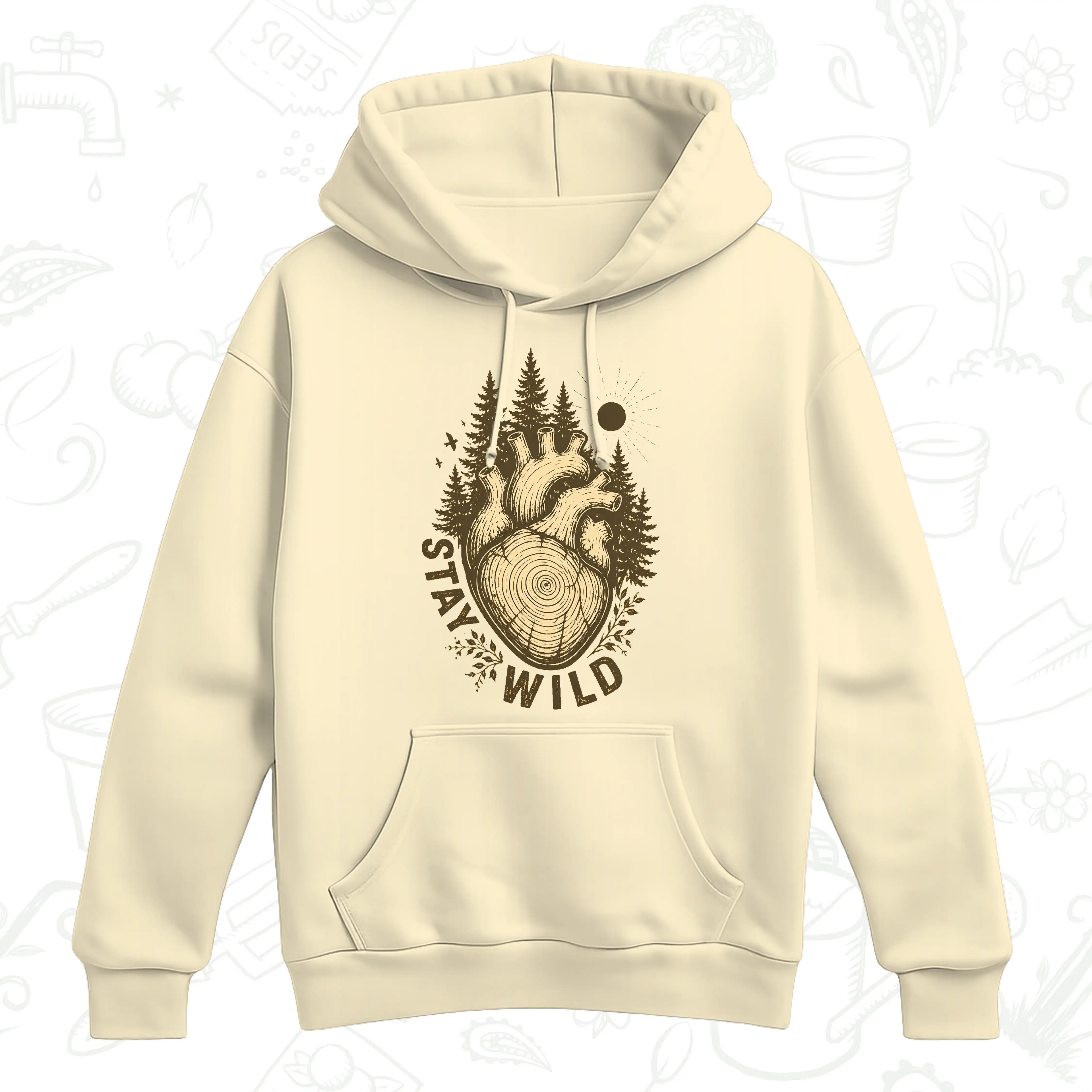 Stay Wild Nature Hoodie – Anatomical Heart Forest Pullover
