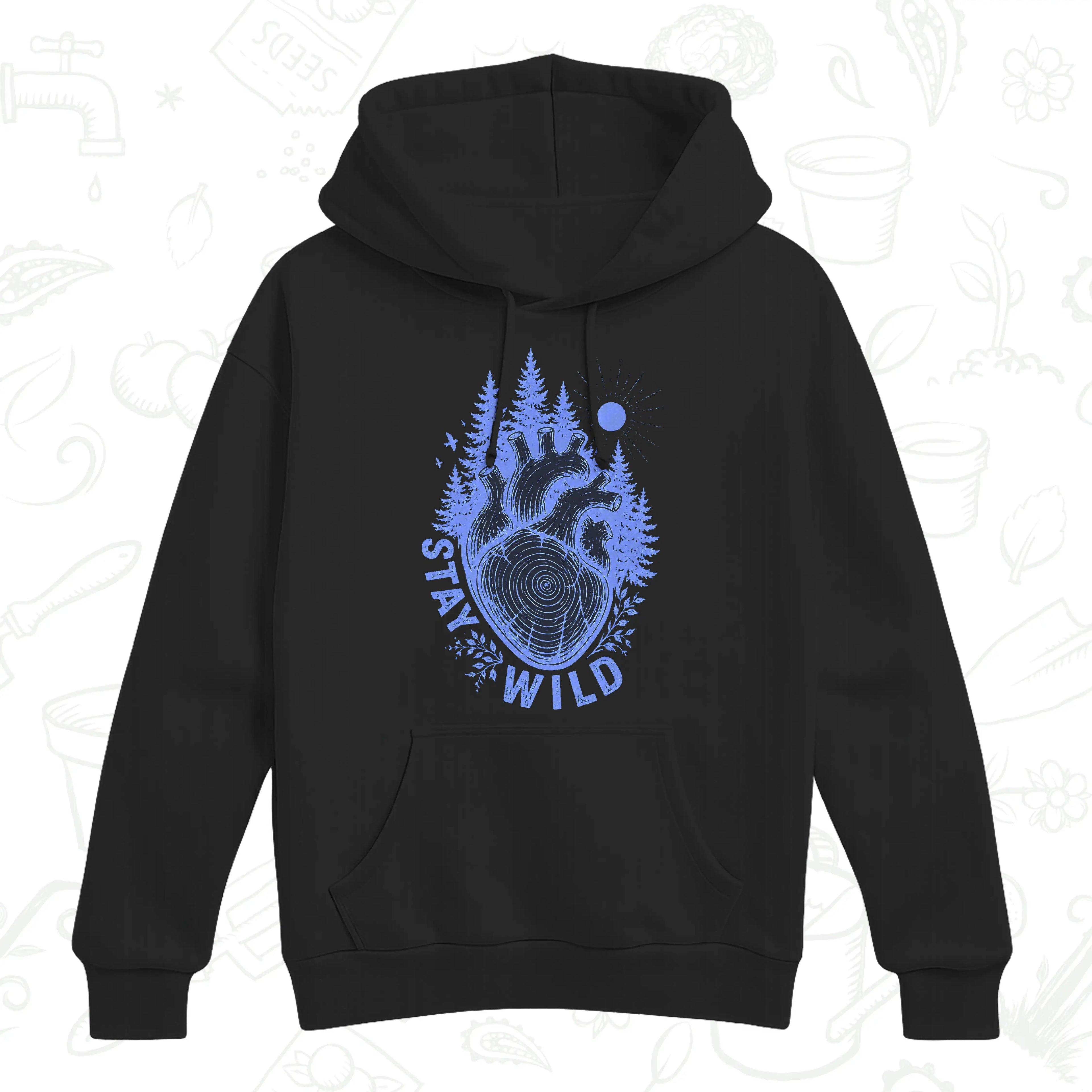 Stay Wild Nature Hoodie – Anatomical Heart Forest Pullover