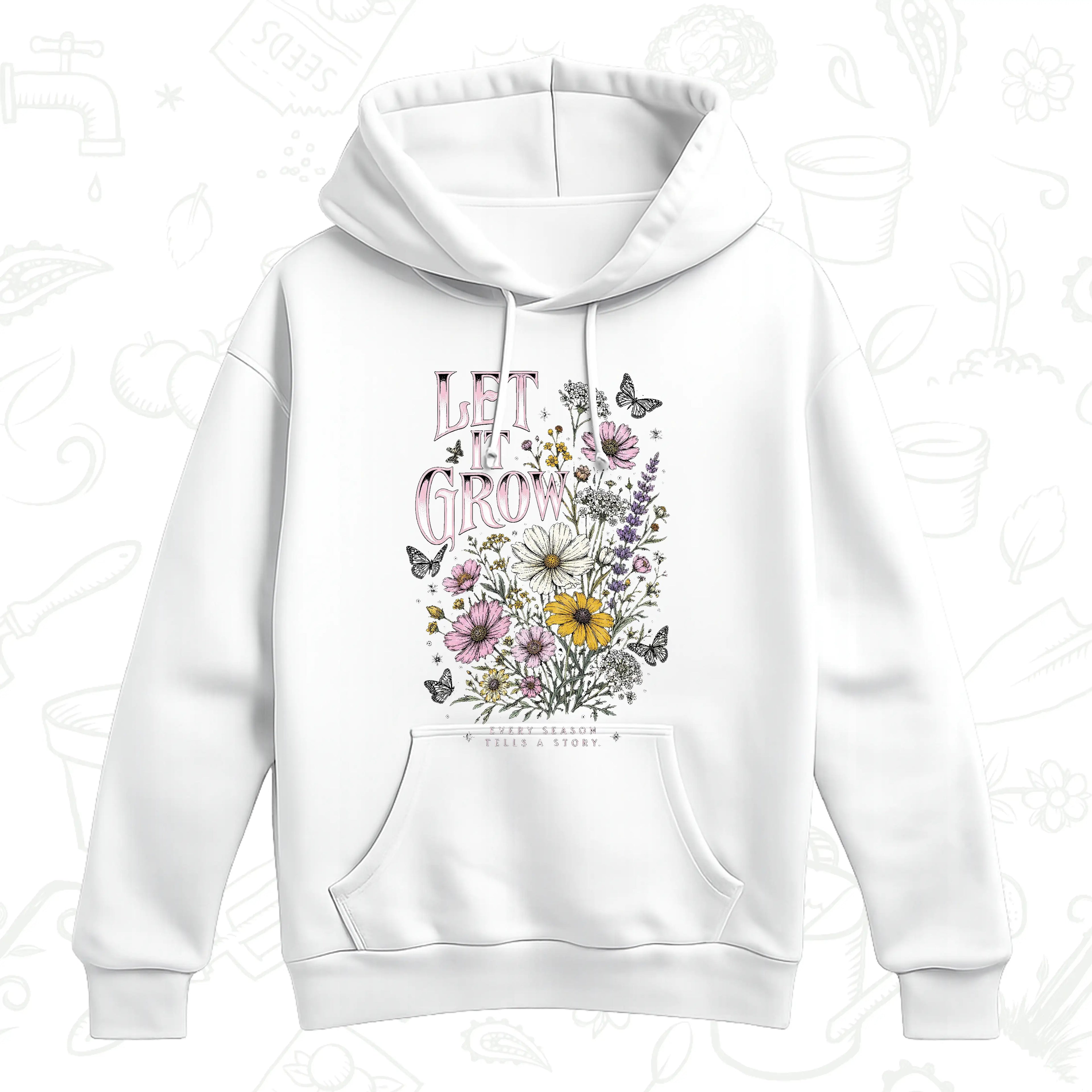 Let It Grow Wildflower Hoodie – Botanical Garden Lover Pullover