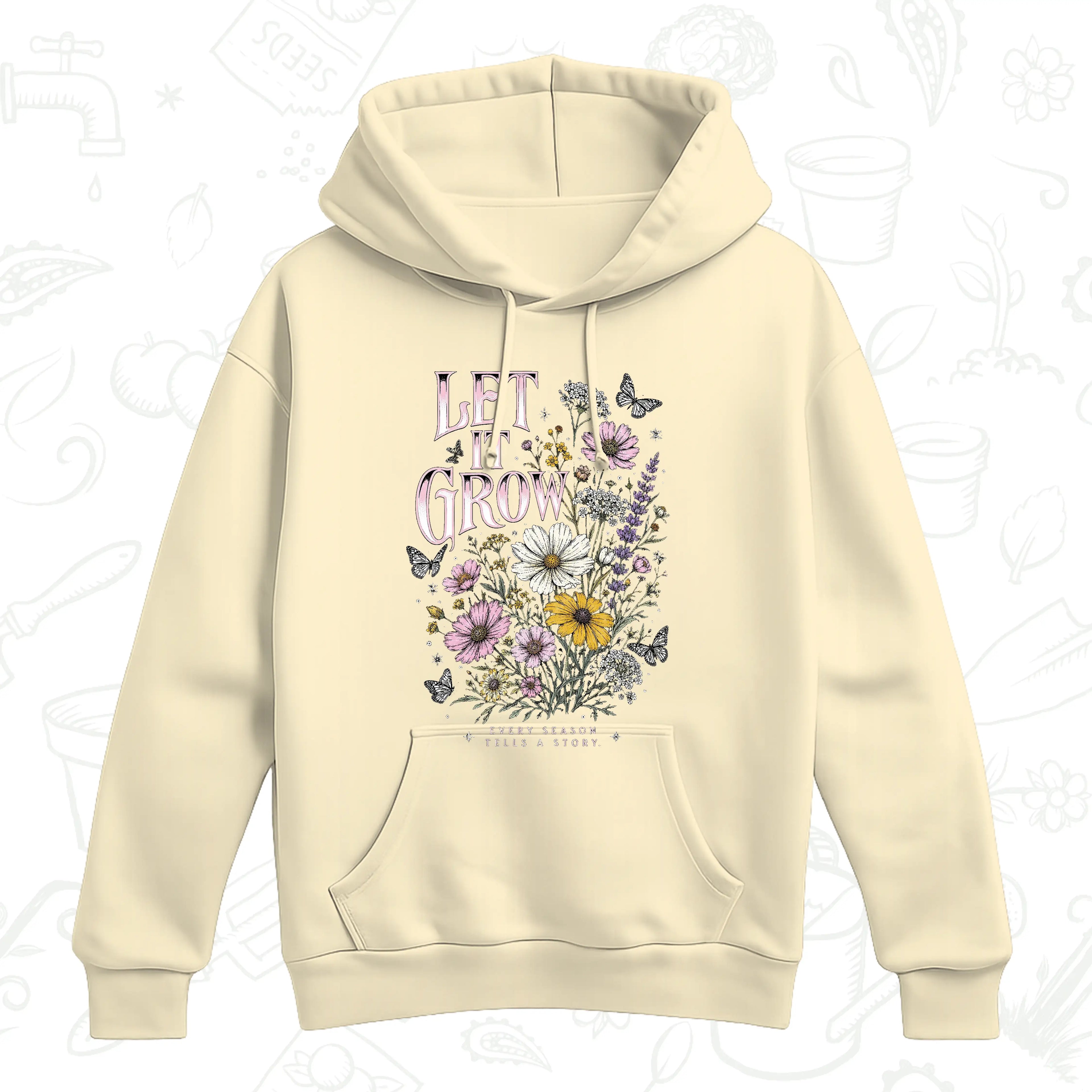 Let It Grow Wildflower Hoodie – Botanical Garden Lover Pullover