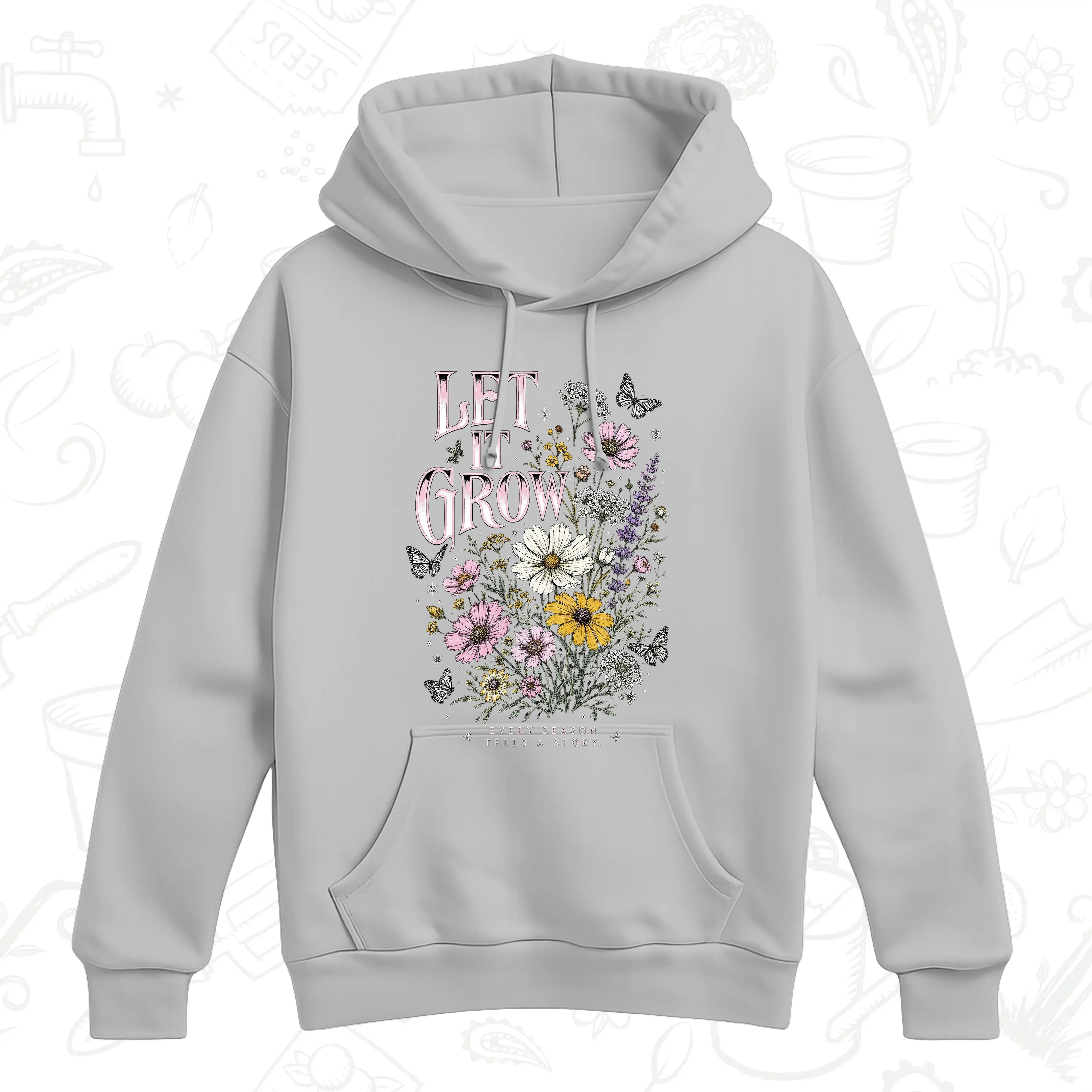 Let It Grow Wildflower Hoodie – Botanical Garden Lover Pullover