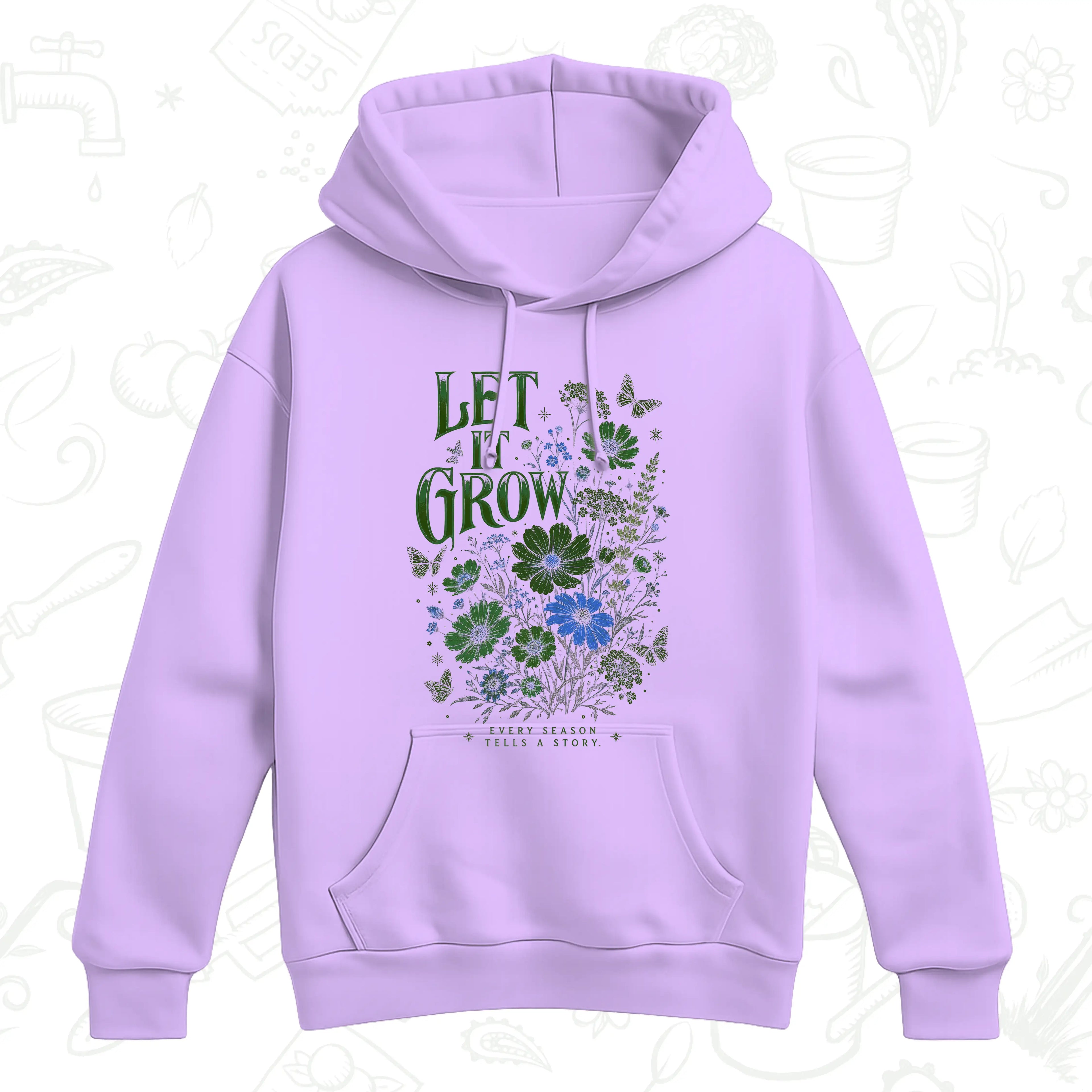 Let It Grow Wildflower Hoodie – Botanical Garden Lover Pullover