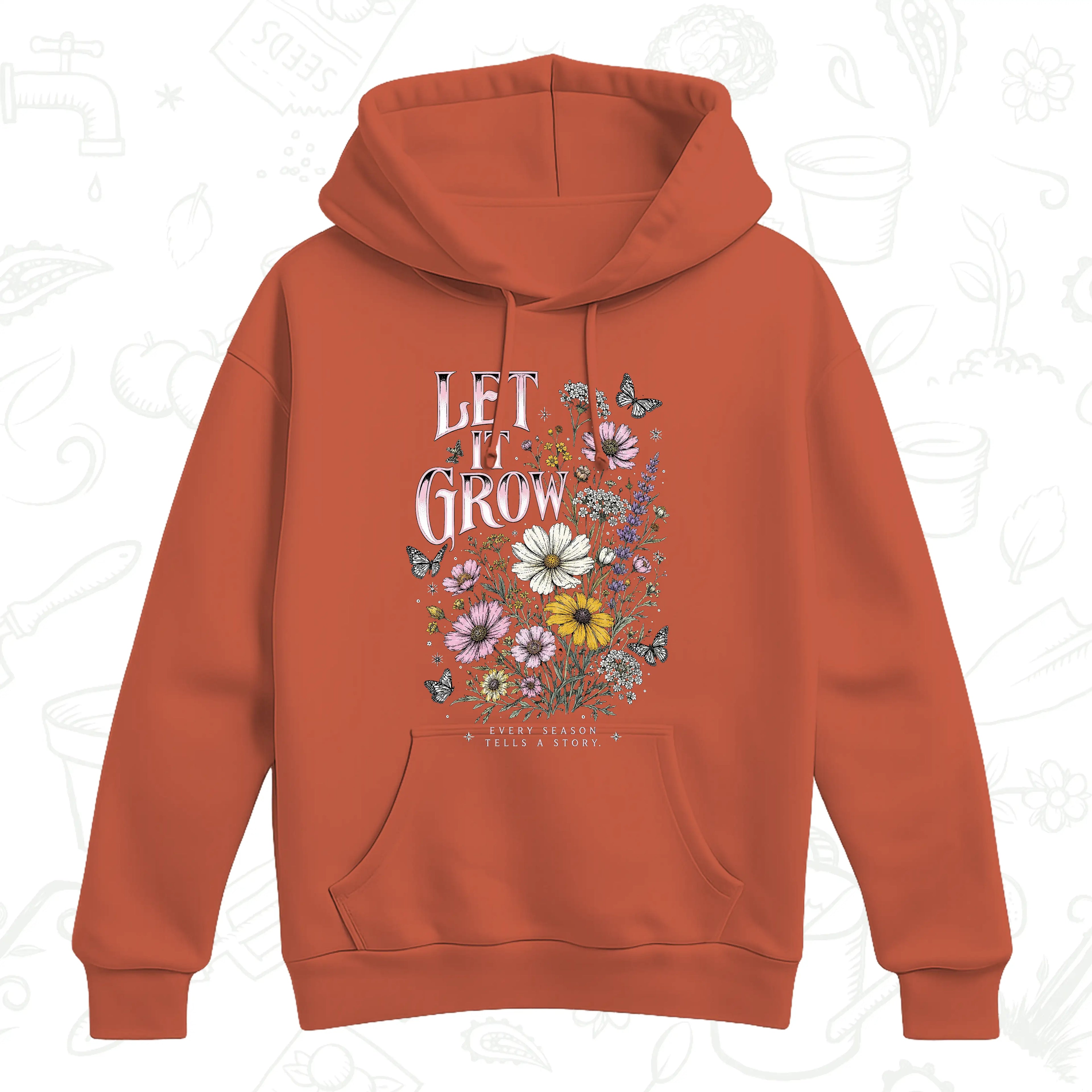 Let It Grow Wildflower Hoodie – Botanical Garden Lover Pullover