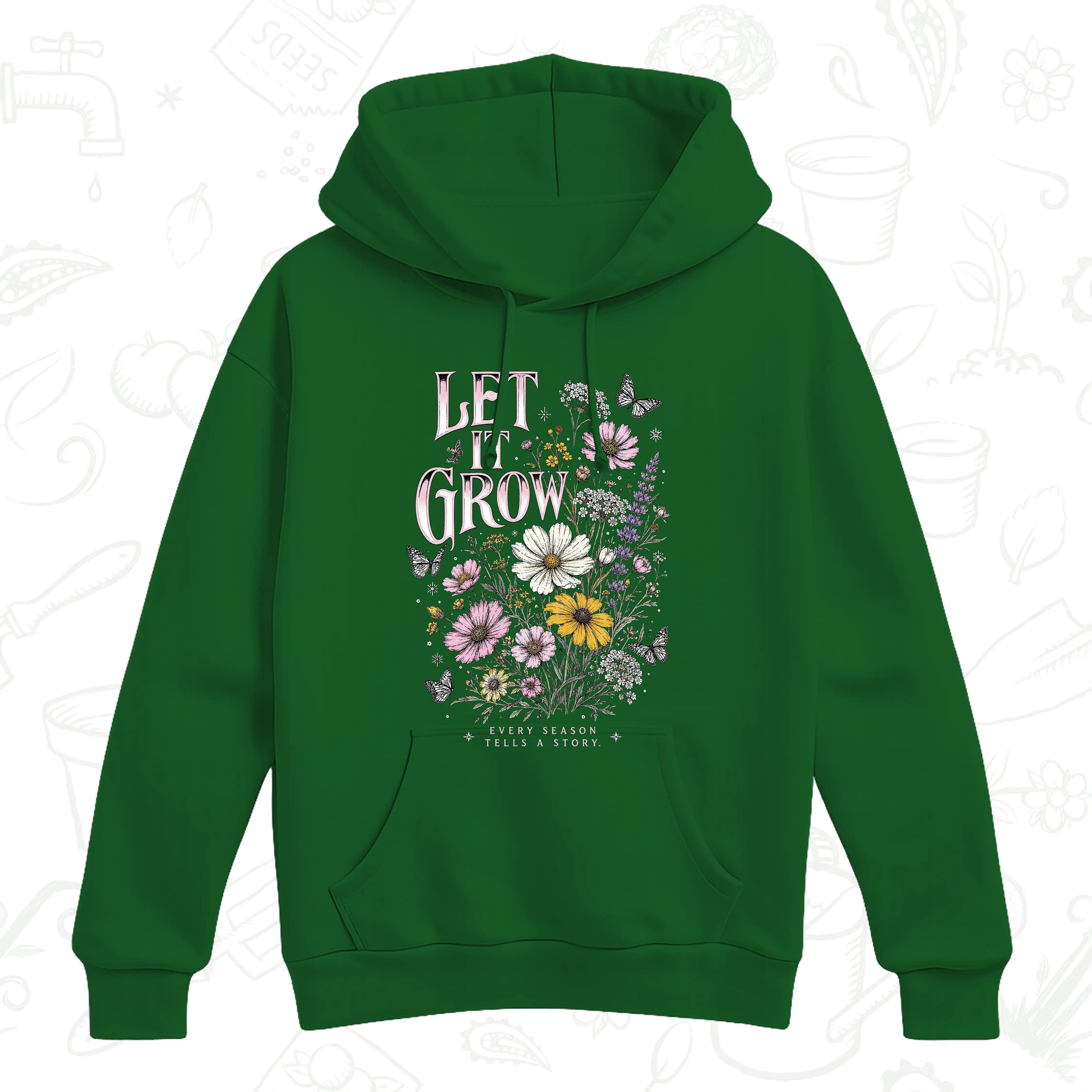 Let It Grow Wildflower Hoodie – Botanical Garden Lover Pullover