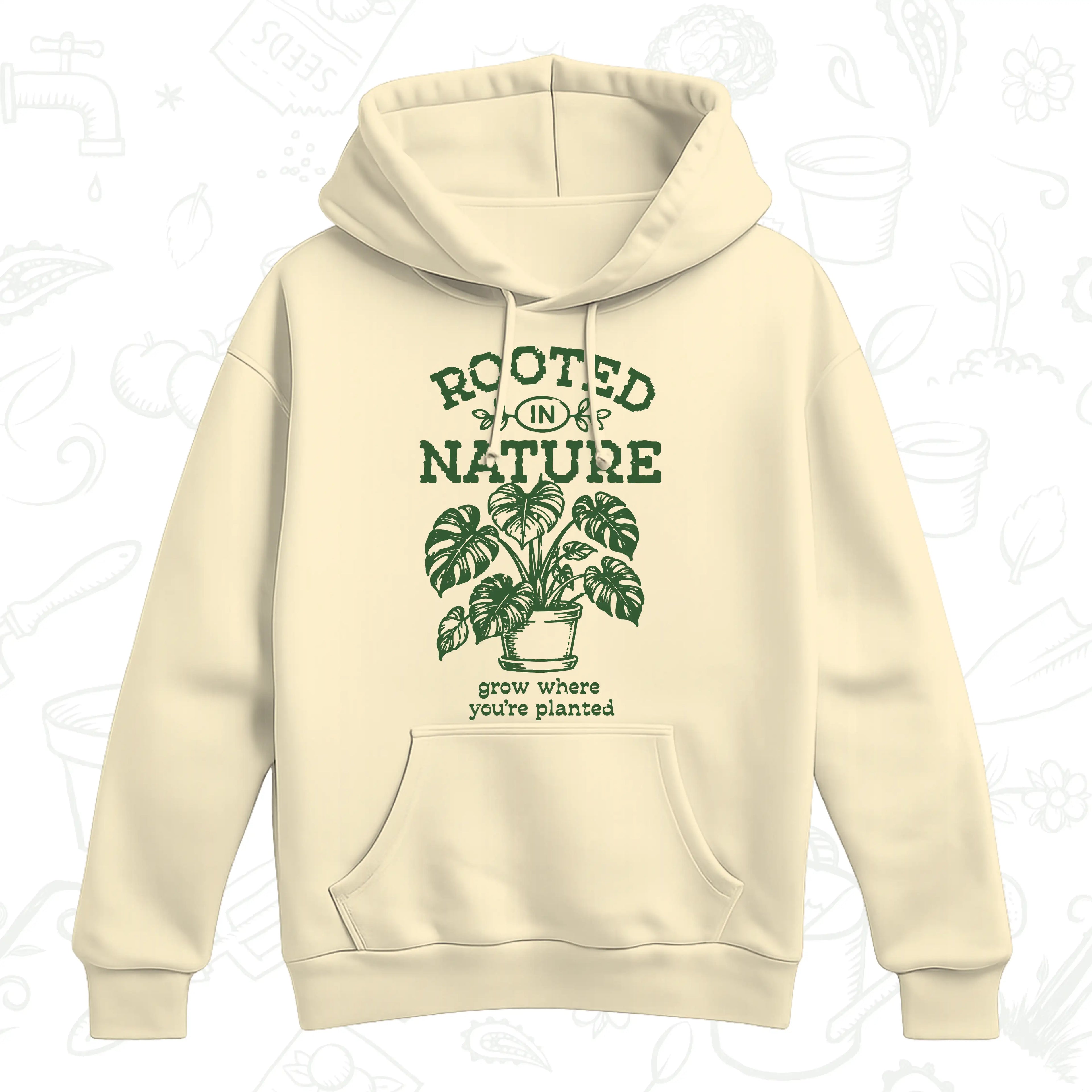 Rooted in Nature Hoodie – Grow Where You’re Planted Botanical Pullover